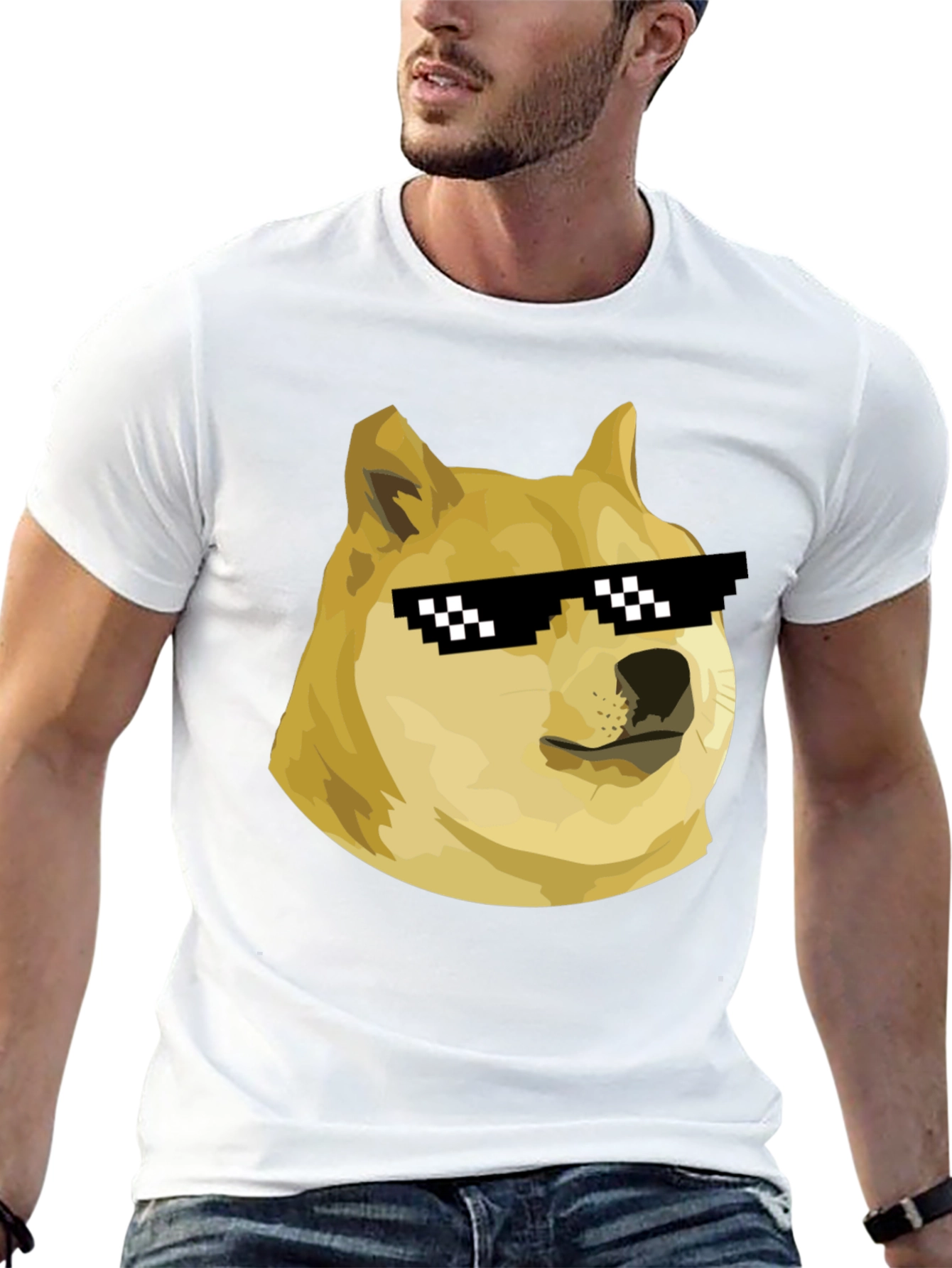 Doge Meme T-Shirt - Black Crew Neck