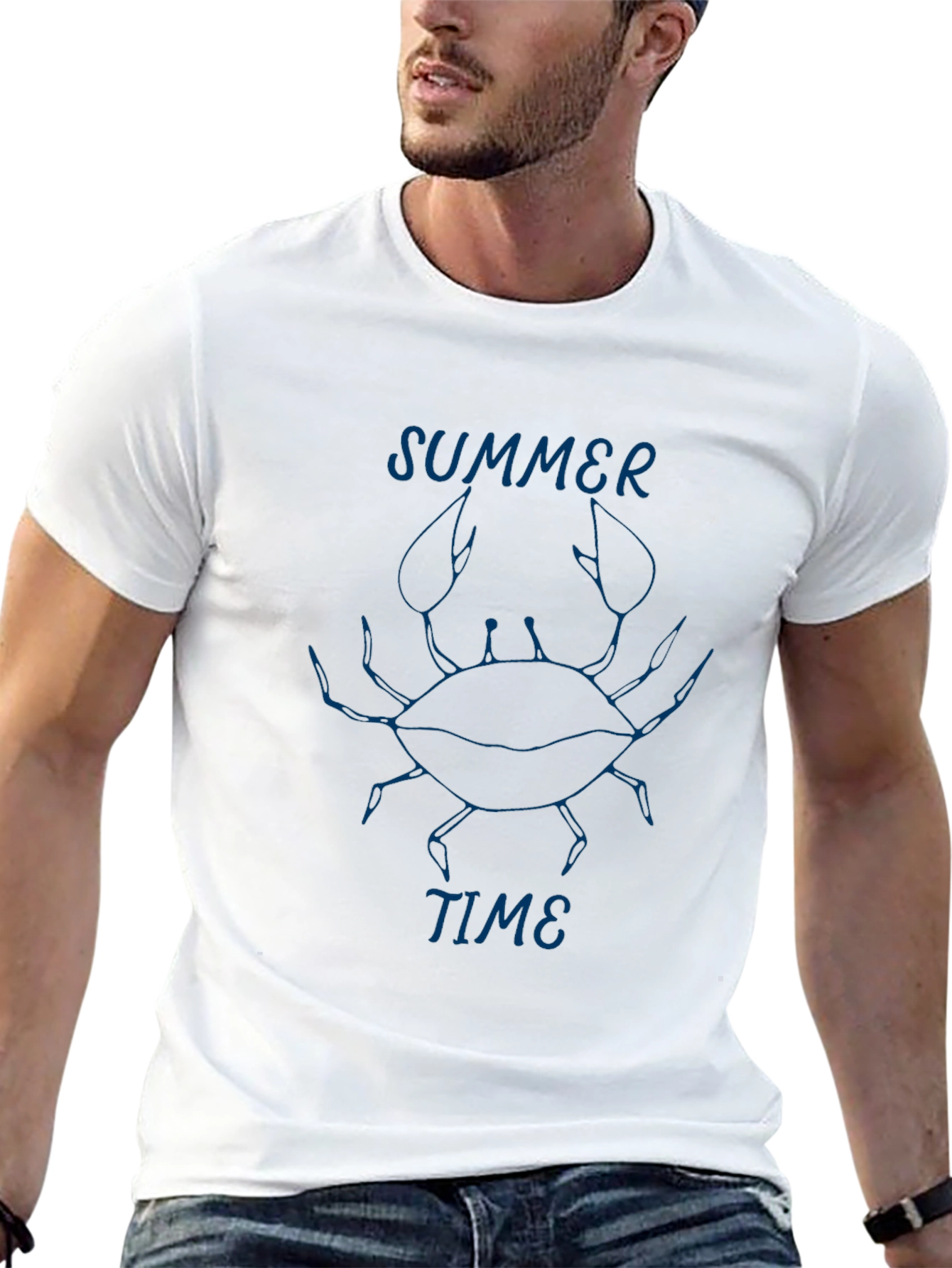 Summer Time Crab Graphic Tee - Black