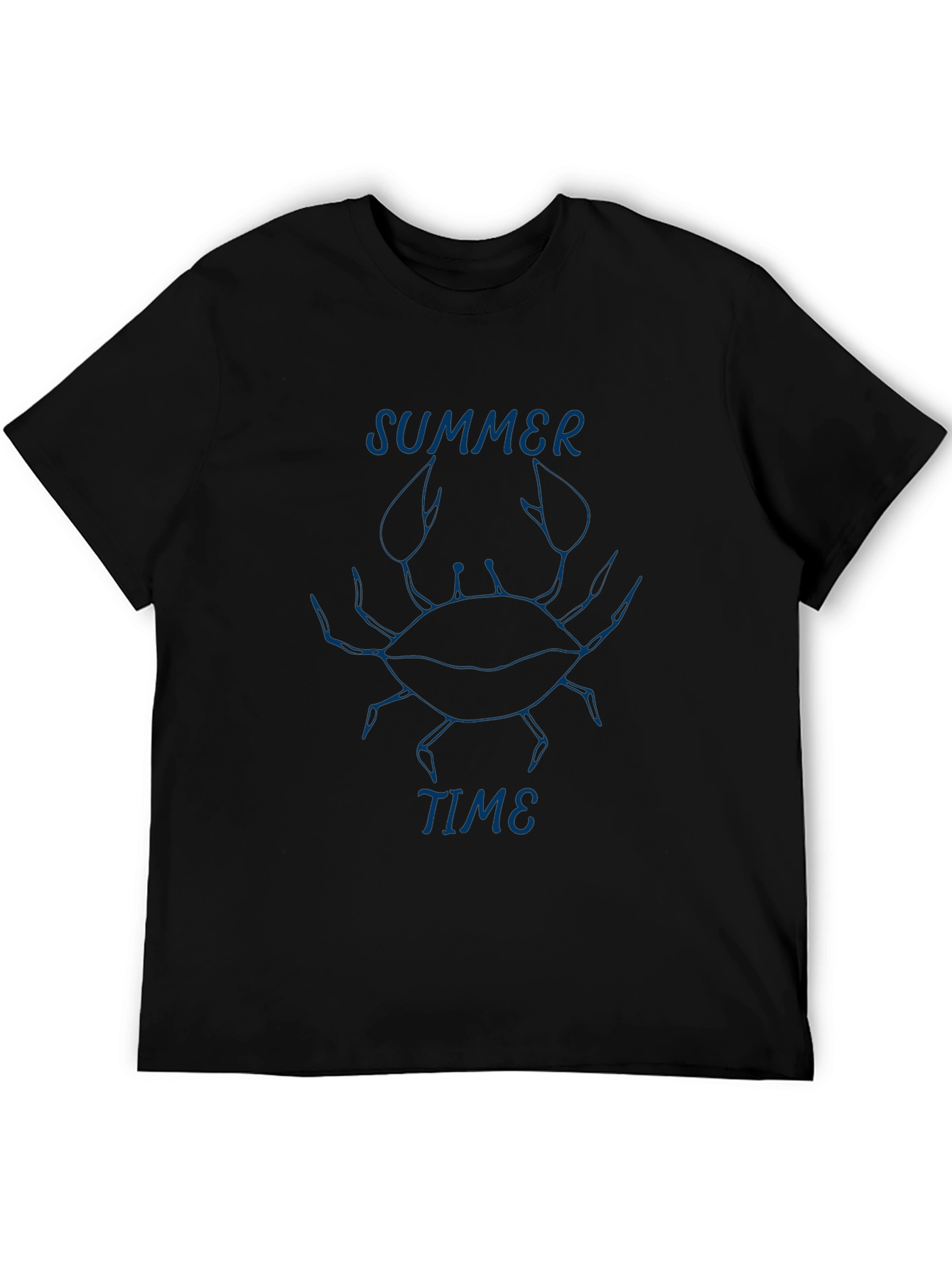 Summer Time Crab Graphic Tee - Black