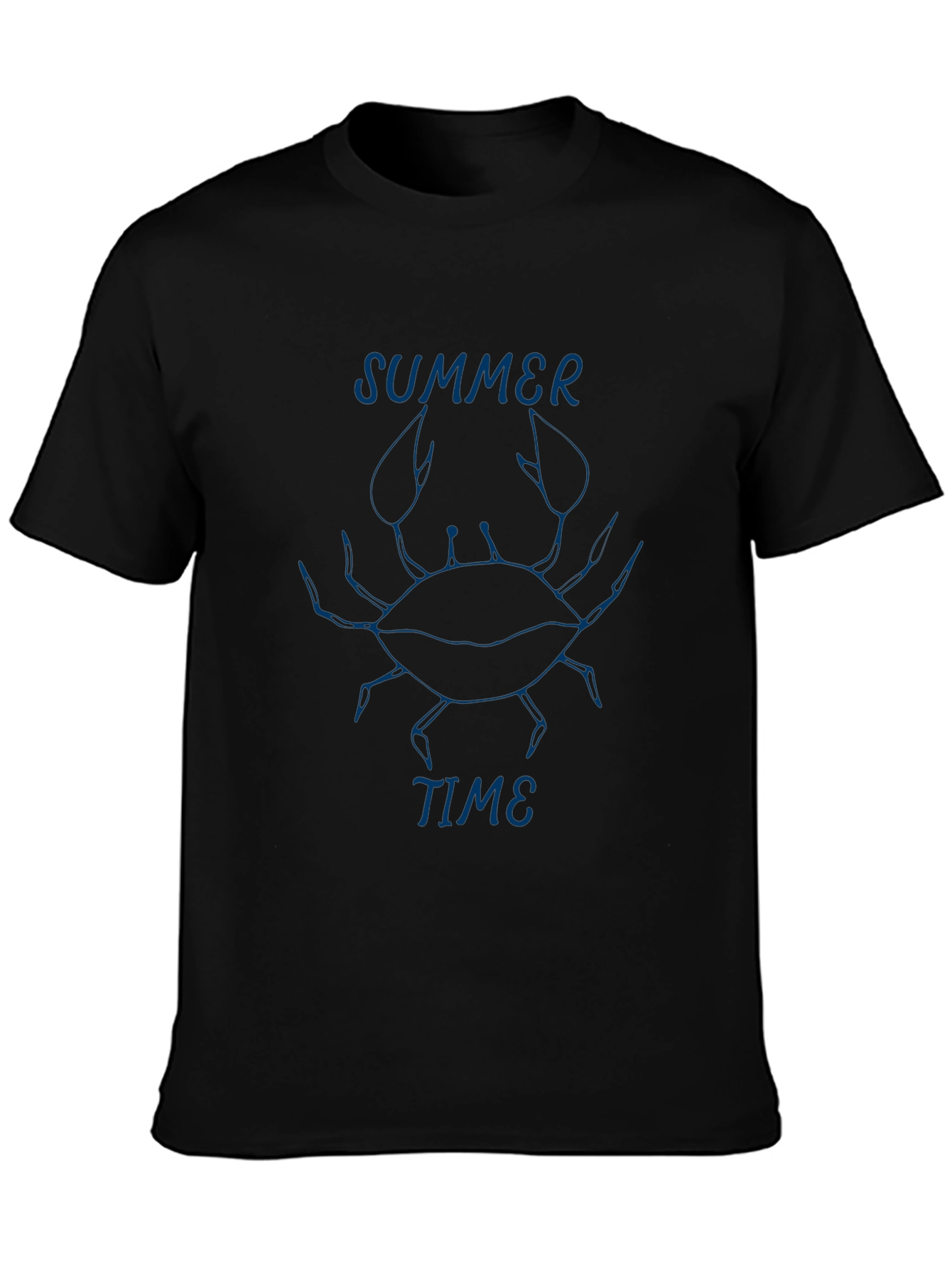 Summer Time Crab Graphic Tee - Black