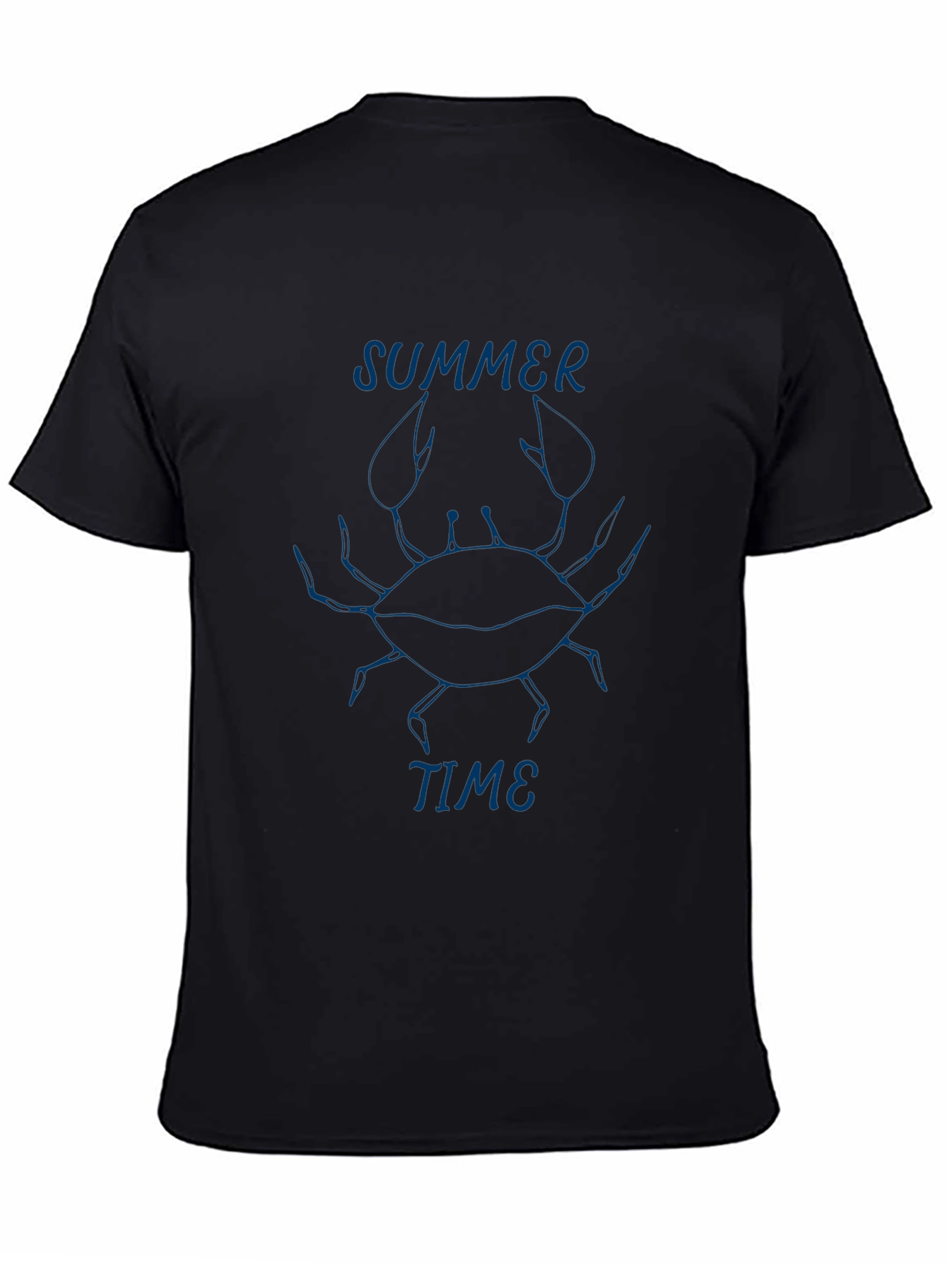 Summer Time Crab Graphic Tee - Black