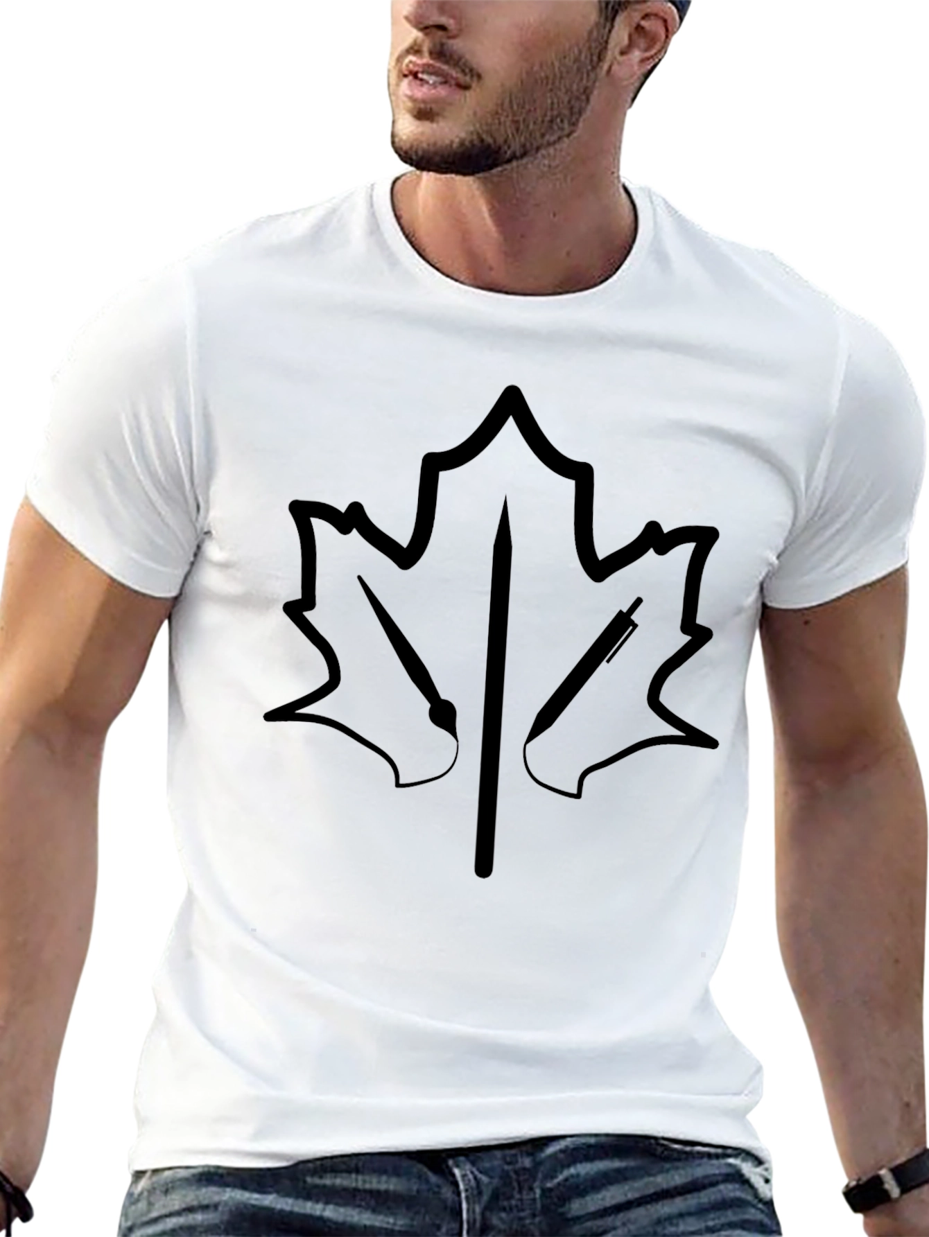 Maple Leaf Artist T-Shirt - Black Cotton Tee