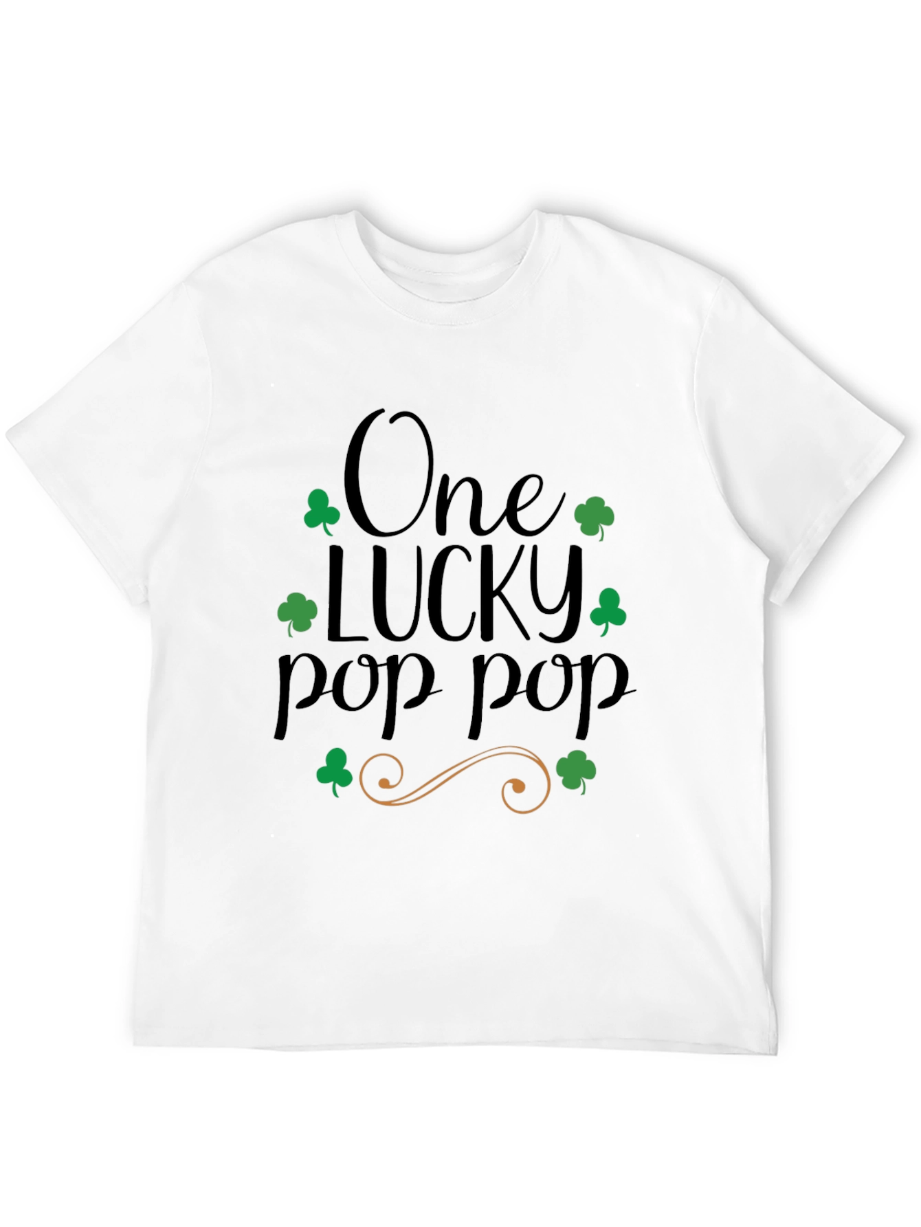 Lucky Pop Pop St. Patricks Day Black T-Shirt
