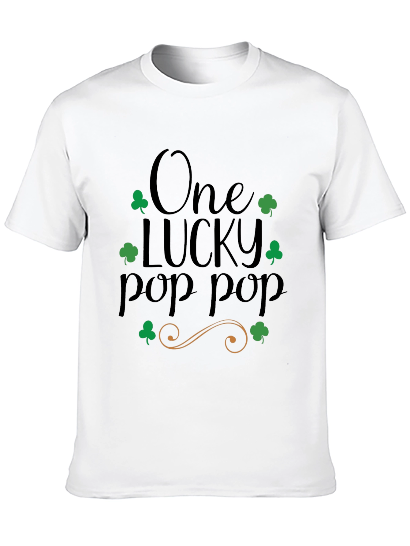 Lucky Pop Pop St. Patricks Day Black T-Shirt