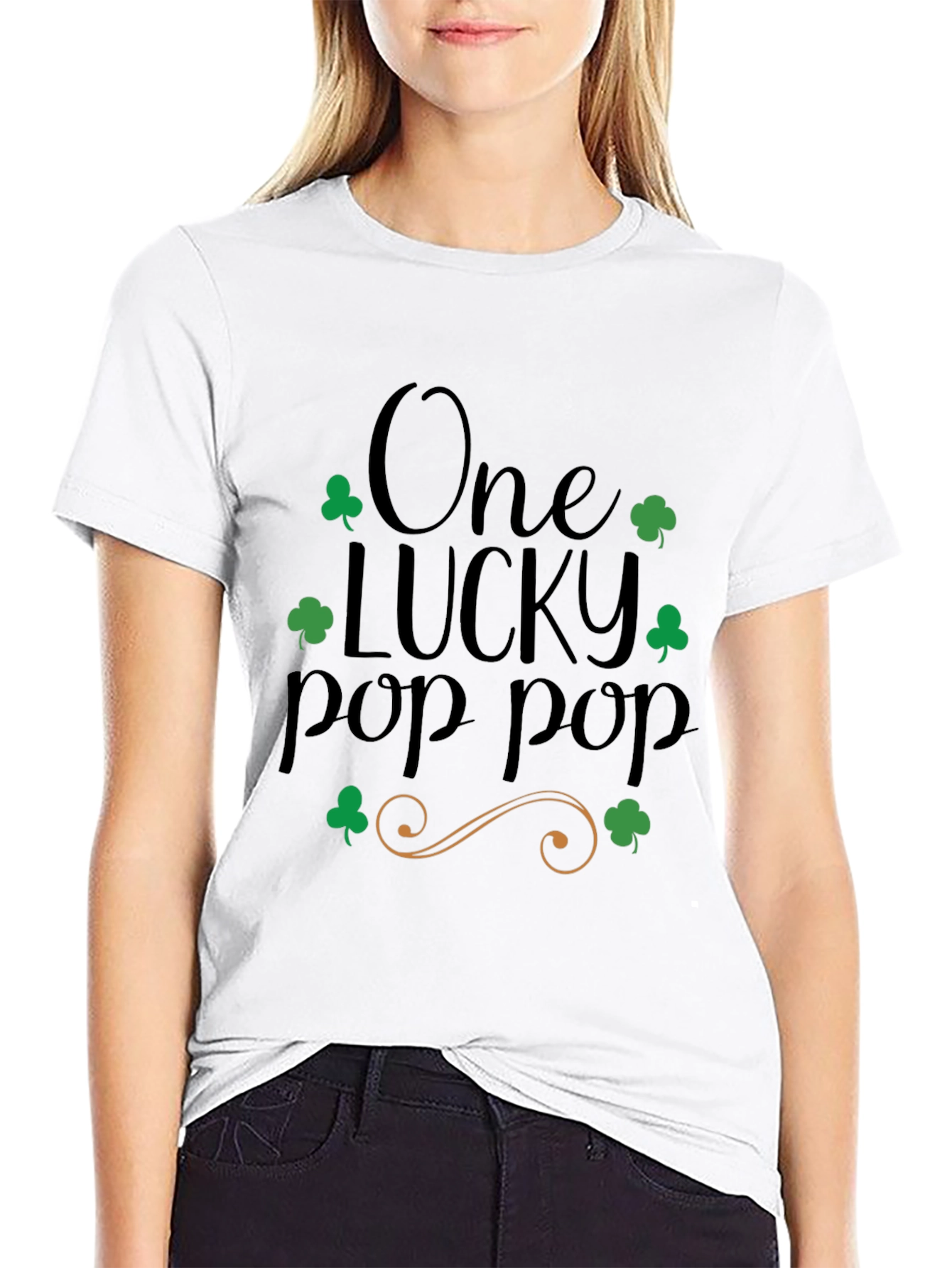 Lucky Pop Pop St. Patricks Day Black T-Shirt