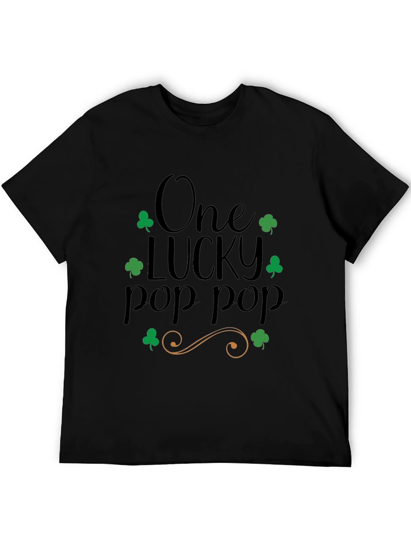 Lucky Pop Pop St. Patricks Day Black T-Shirt