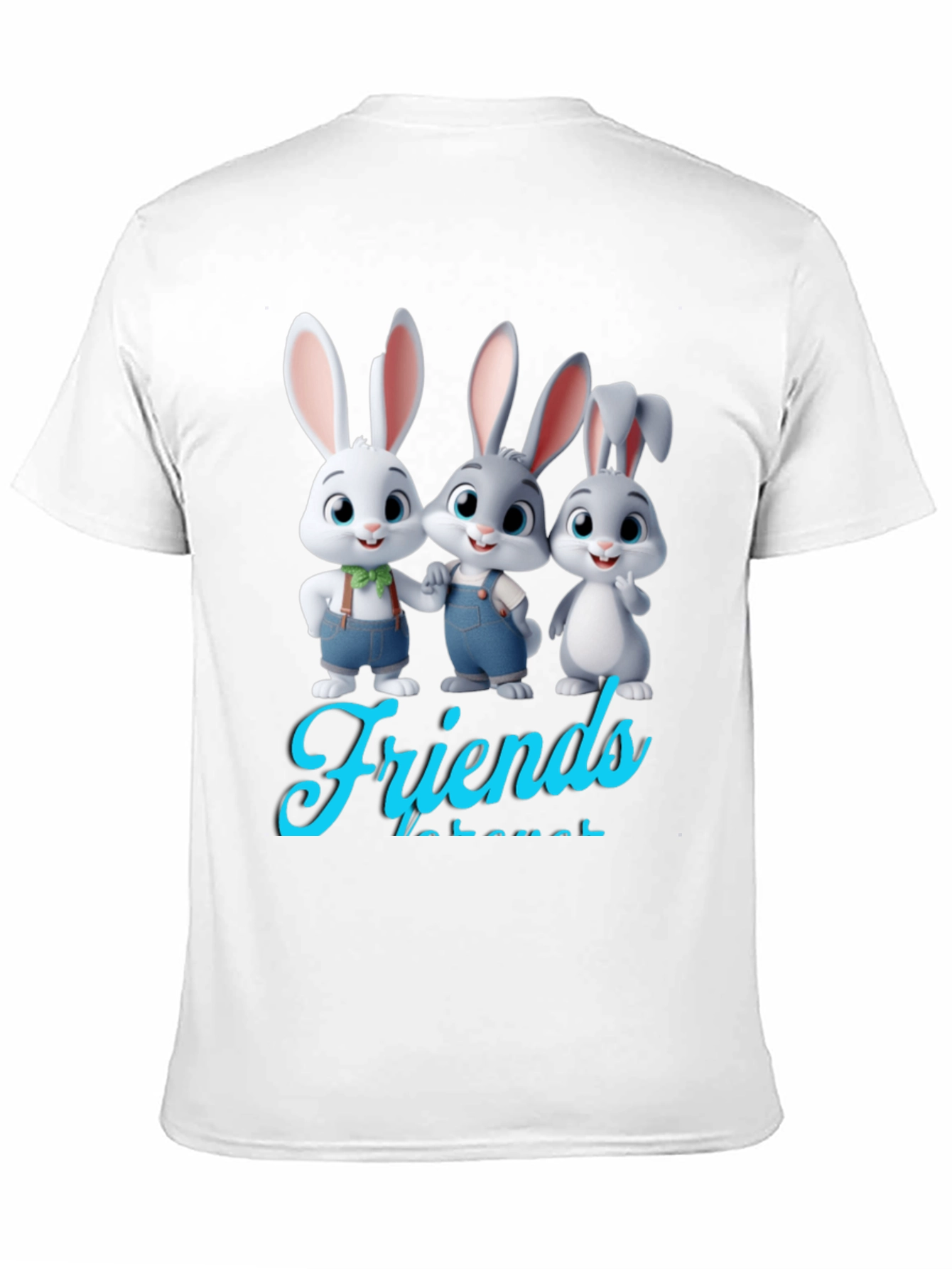 Bunny Friends Graphic T-Shirt - Cute Cartoon Rabbits
