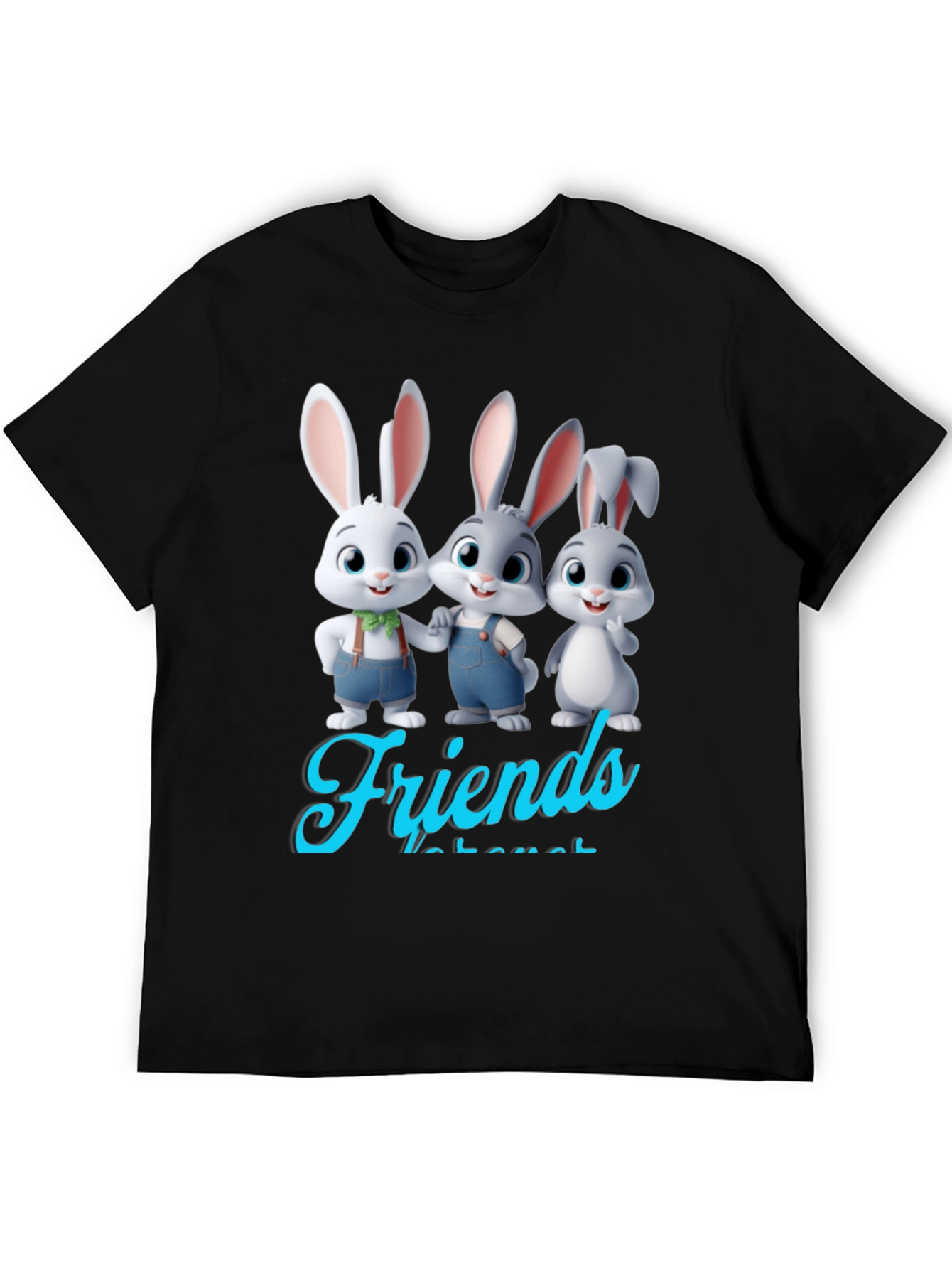 Bunny Friends Graphic T-Shirt - Cute Cartoon Rabbits