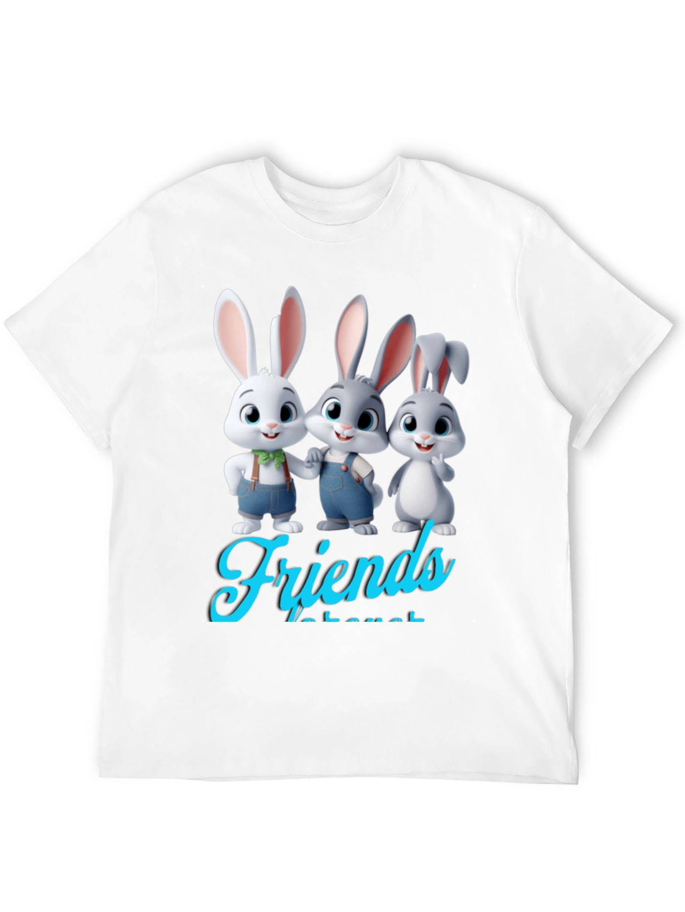 Bunny Friends Graphic T-Shirt - Cute Cartoon Rabbits