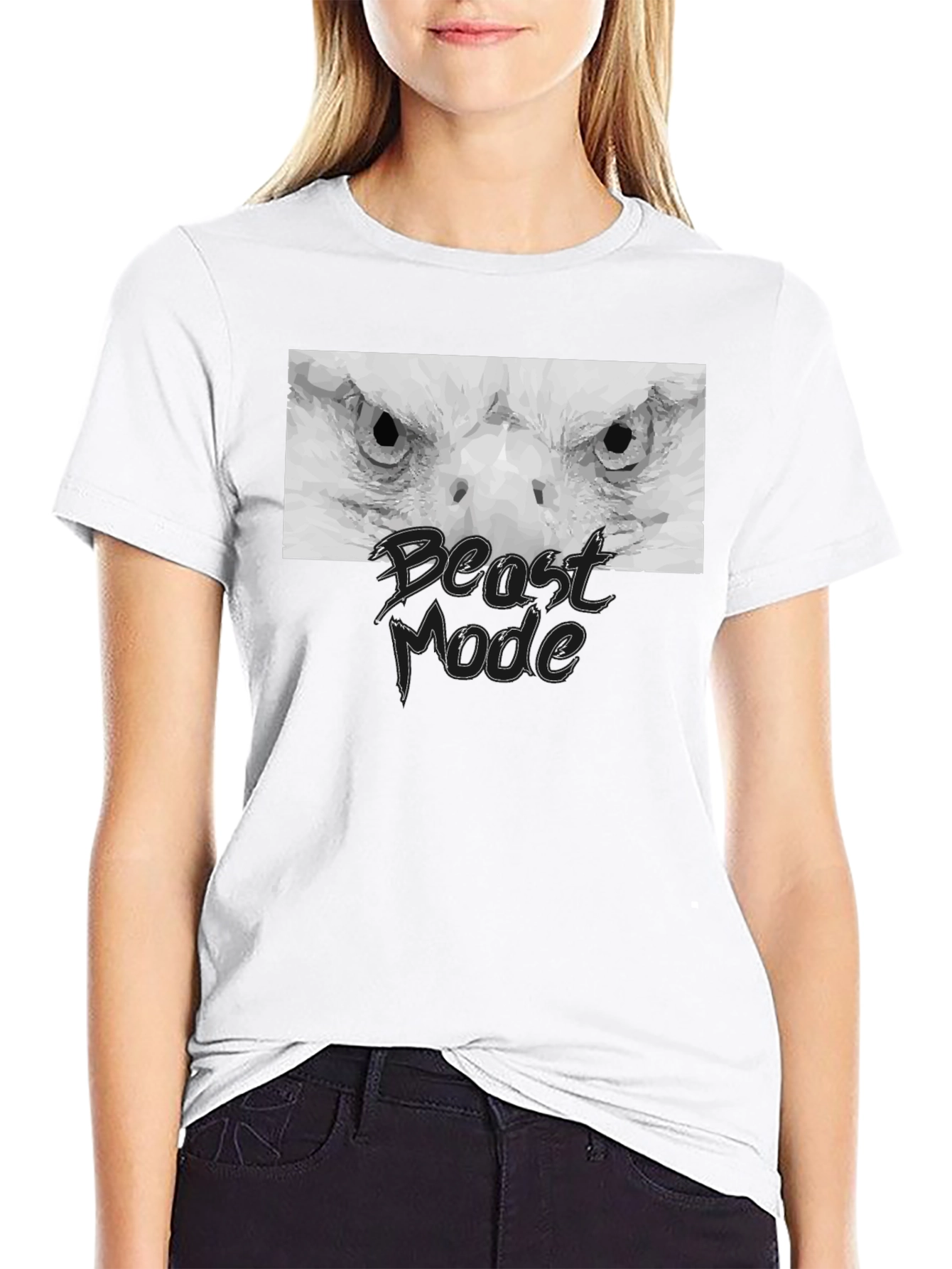Beast Mode Eagle Graphic Black T-Shirt