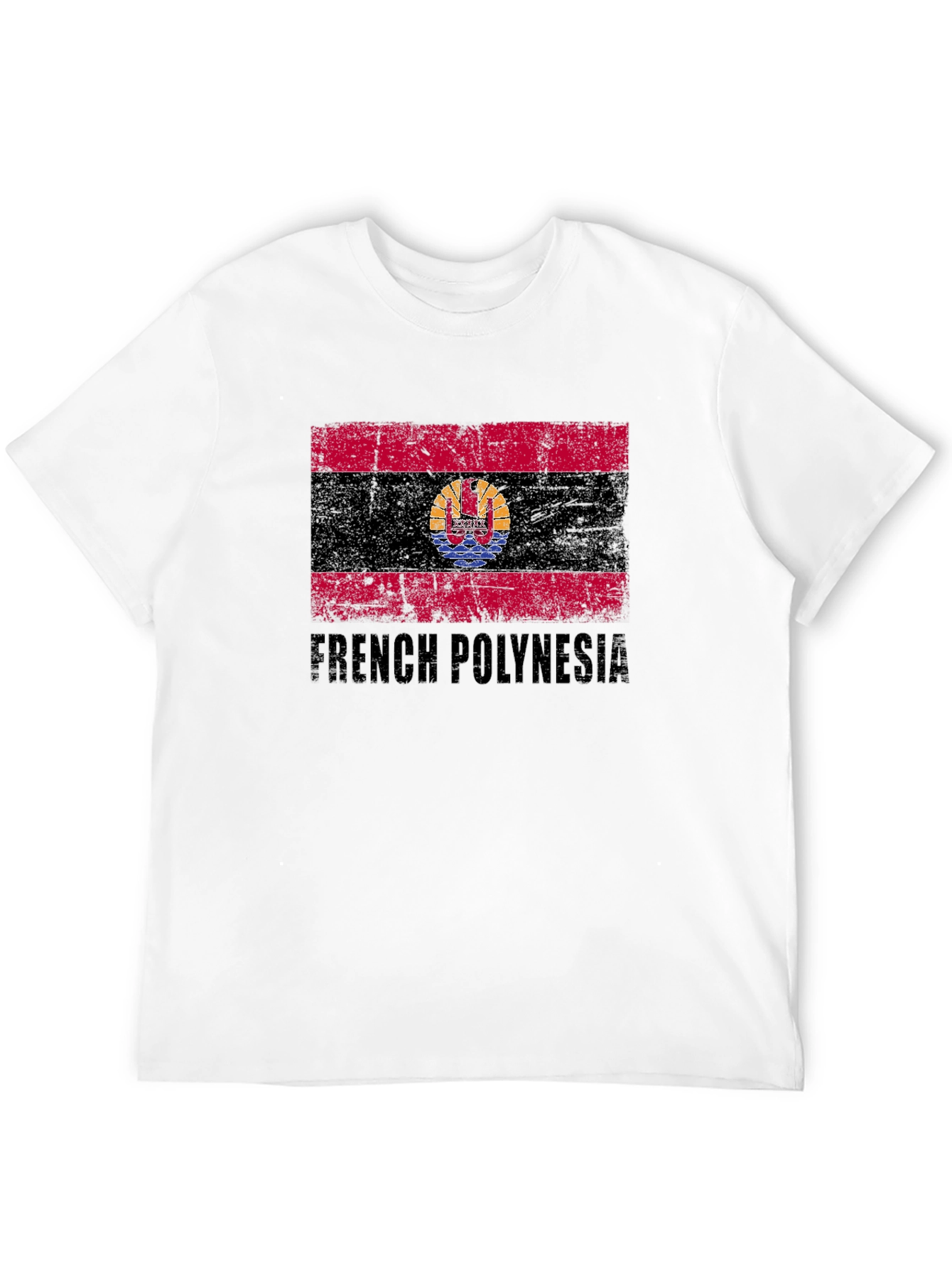 French Polynesia Flag Black T-Shirt