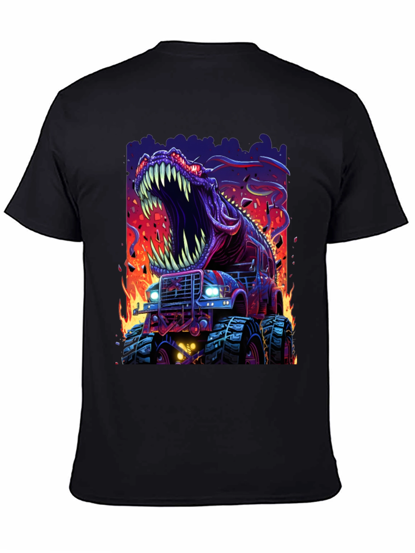 Dino Truck T-Shirt: Roaring Monster Vehicle Tee