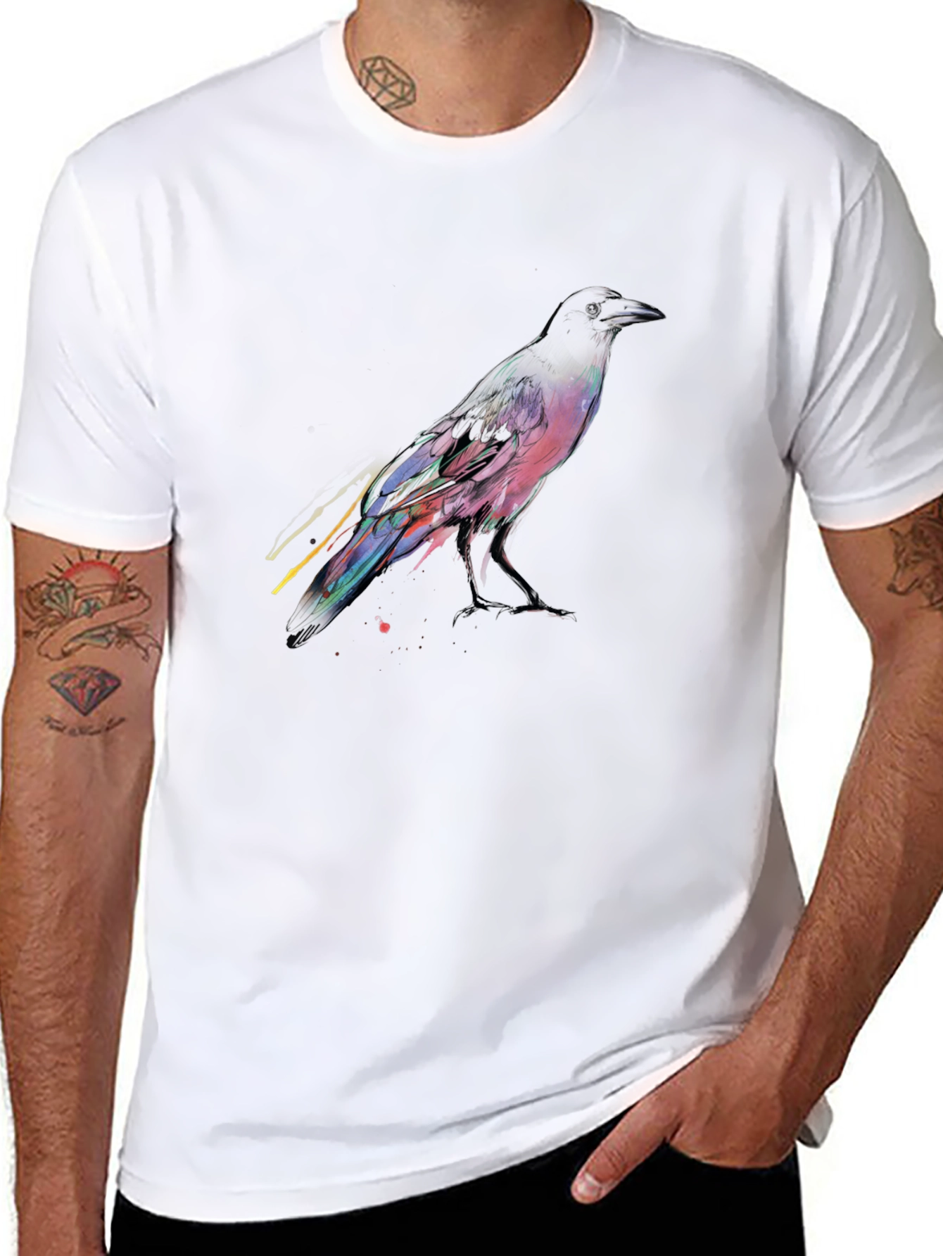 Raven Graphic Print Black T-Shirt