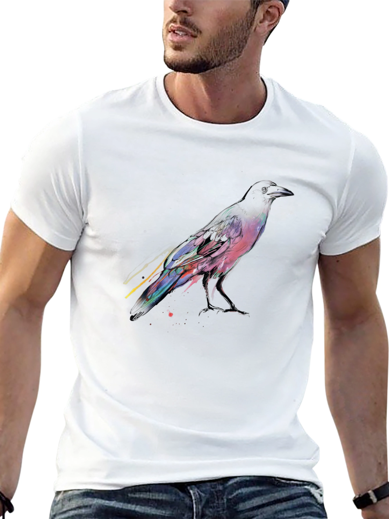 Raven Graphic Print Black T-Shirt