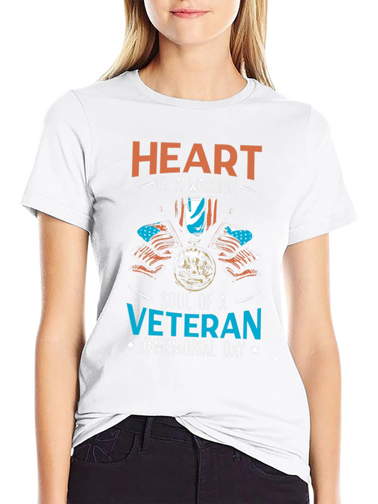 Heart of a Warrior Veteran Memorial Day T-Shirt