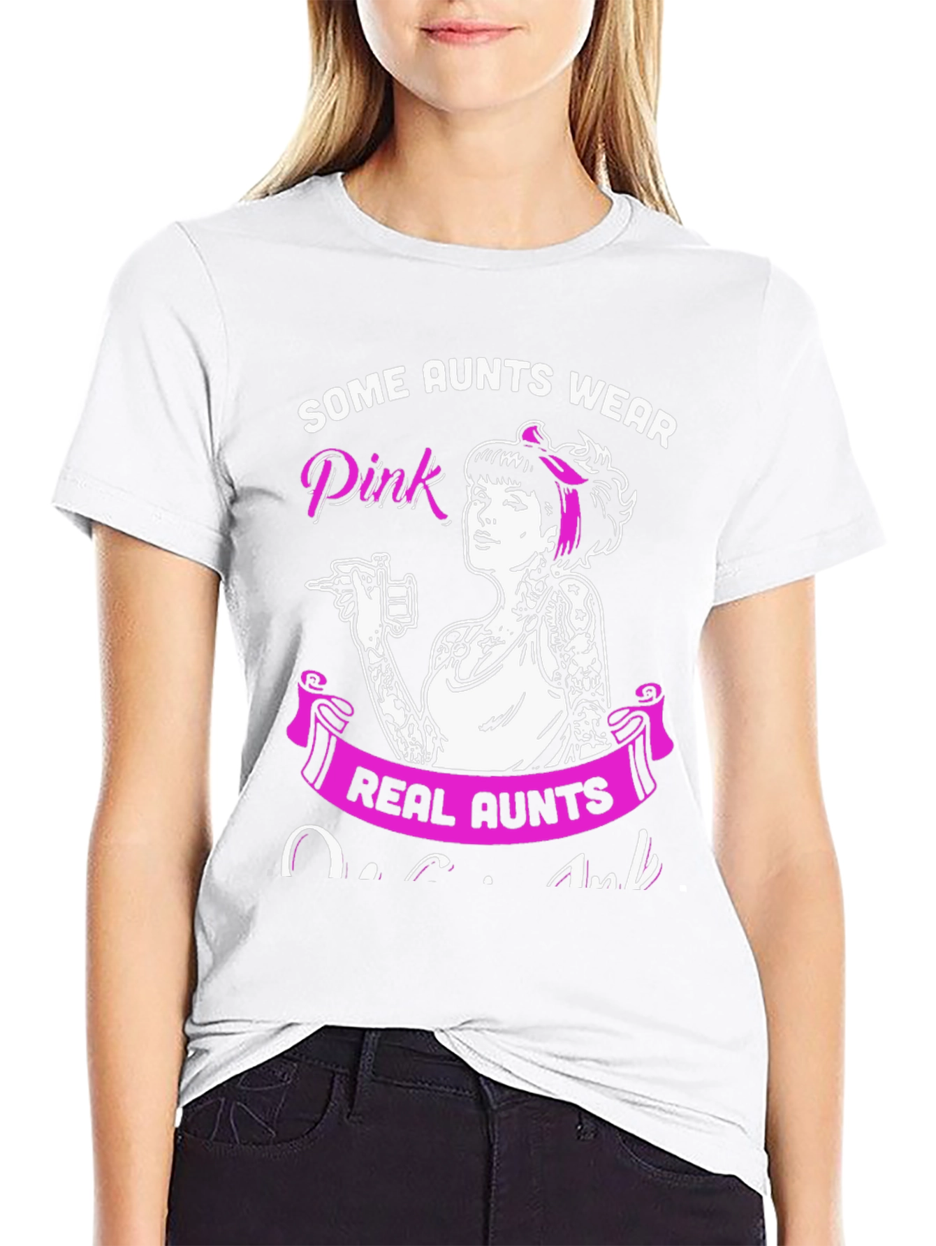 Some Aunts Wear Pink - Tattoo Artist Aunt T-Shirt