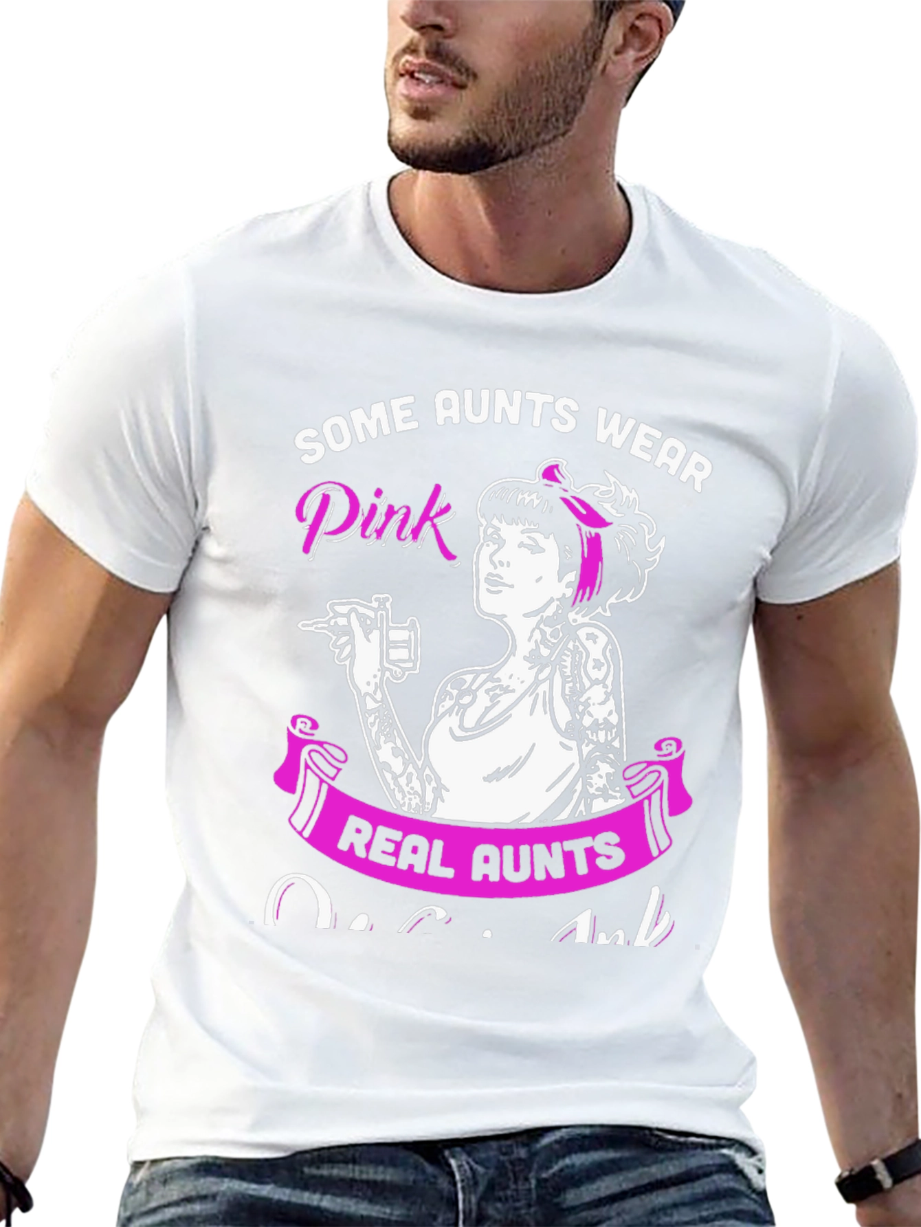 Some Aunts Wear Pink - Tattoo Artist Aunt T-Shirt