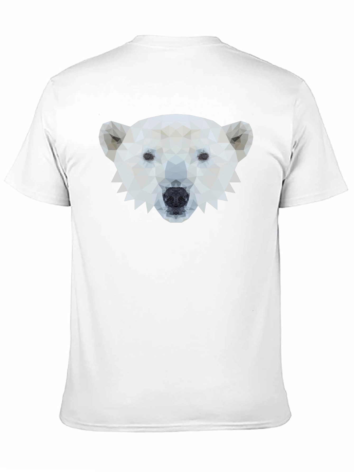 Geometric Polar Bear Graphic Tee - Black