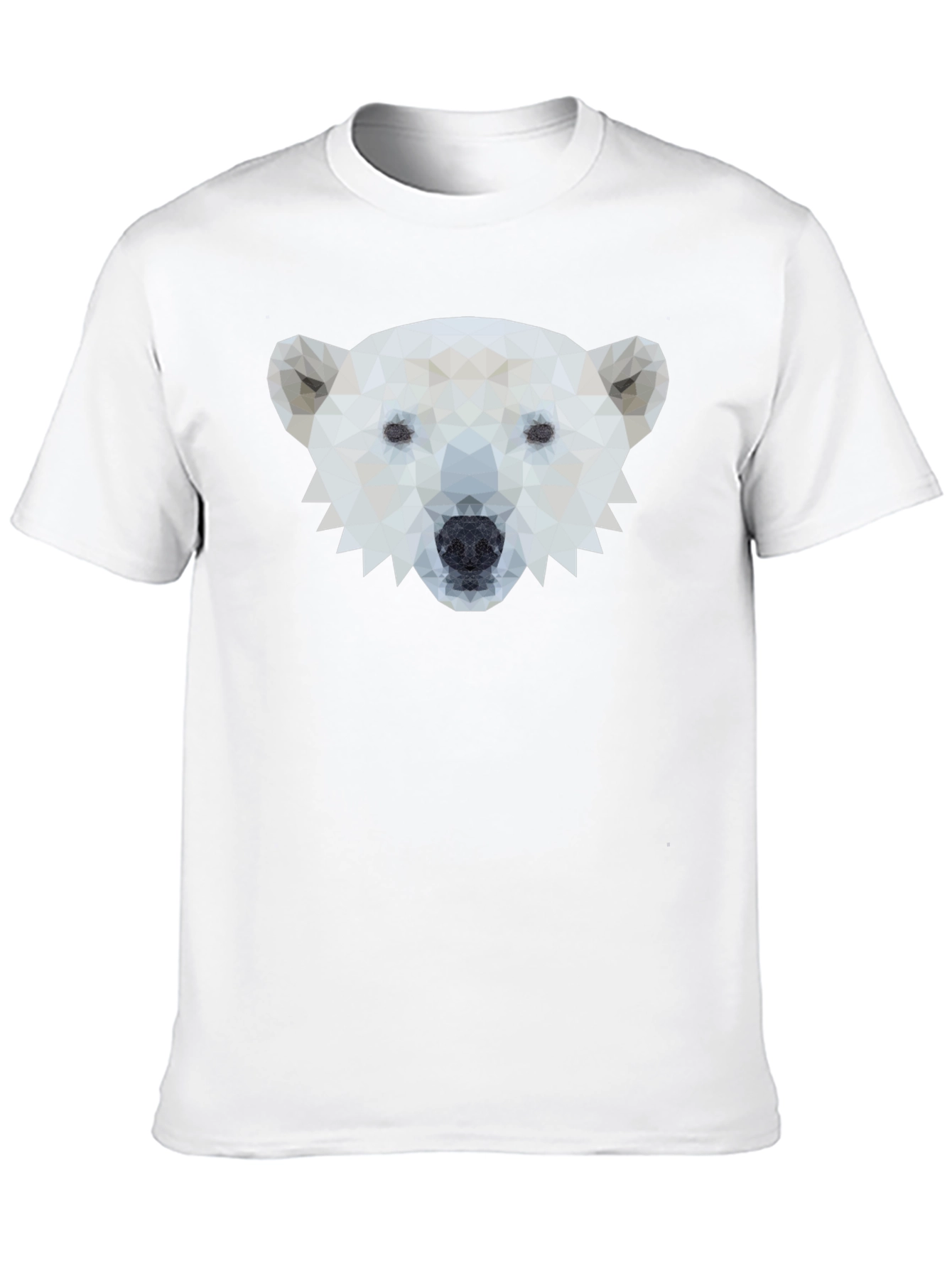 Geometric Polar Bear Graphic Tee - Black