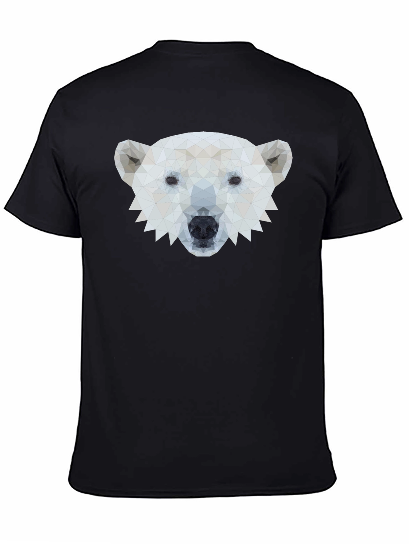Geometric Polar Bear Graphic Tee - Black