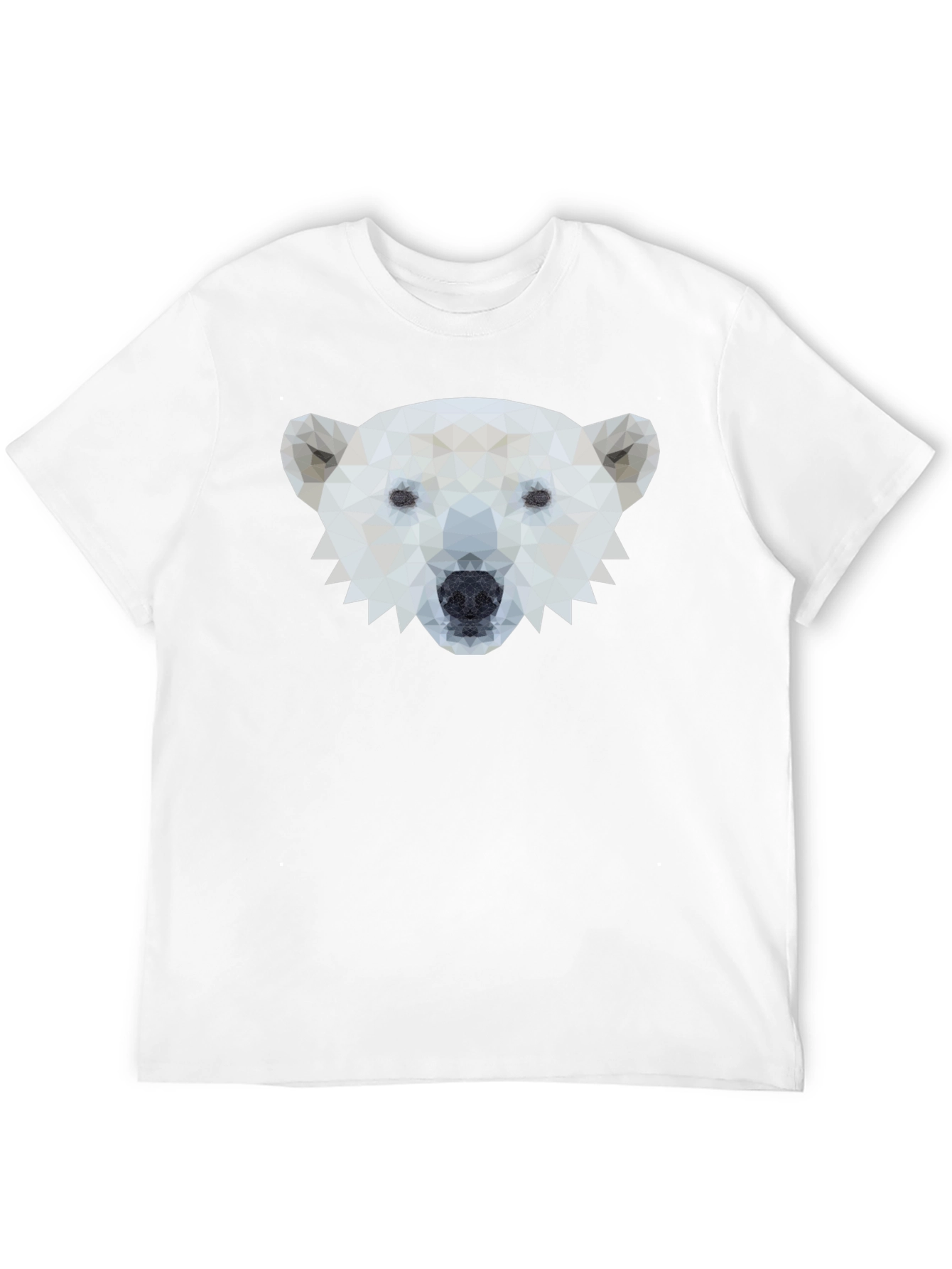 Geometric Polar Bear Graphic Tee - Black