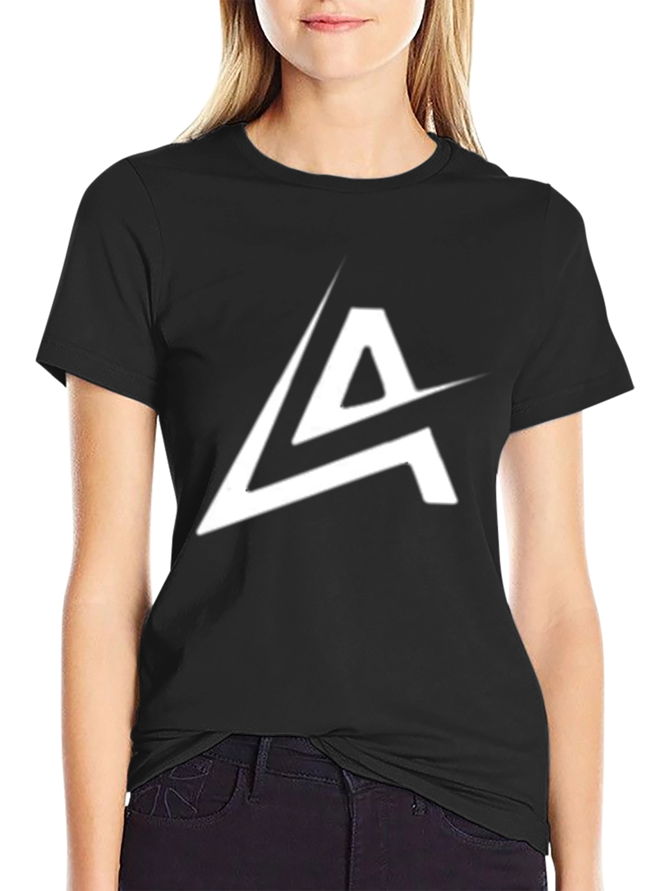 Mens Black Graphic Tee - Modern A Logo