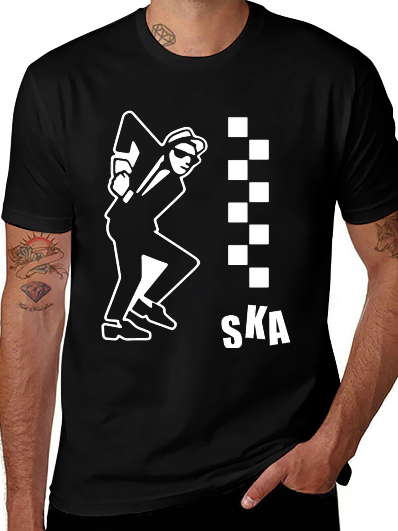Ska Dancing Man Graphic Black T-Shirt