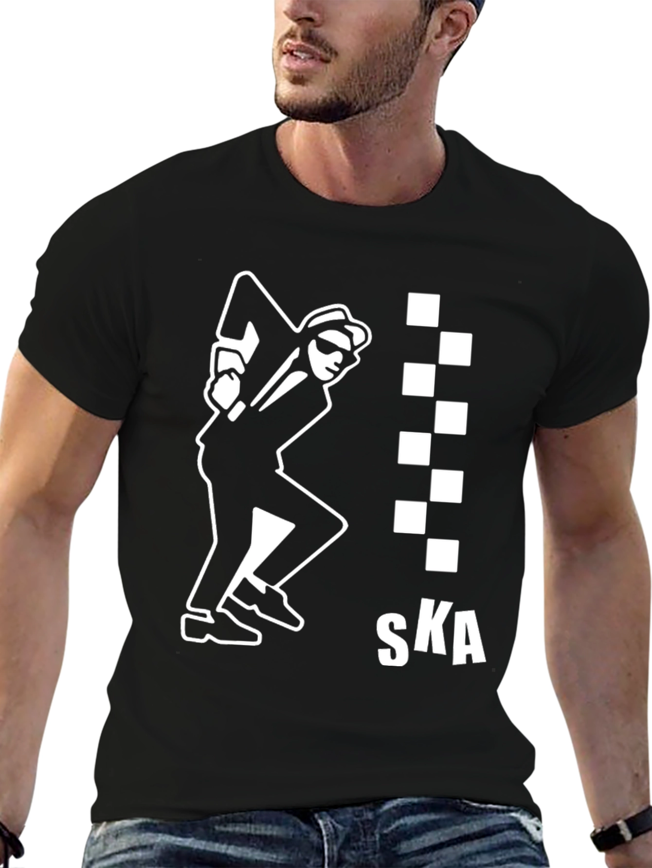 Ska Dancing Man Graphic Black T-Shirt