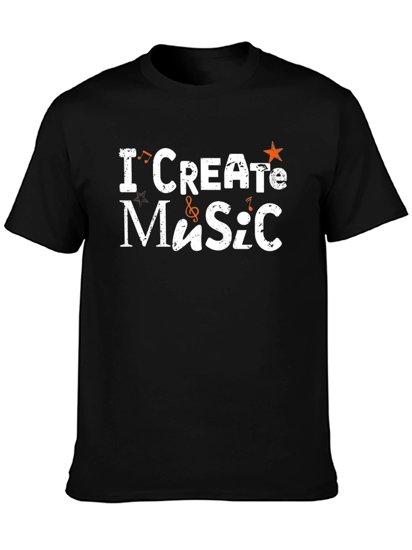 I Create Music Graphic Tee - Black Cotton T-Shirt