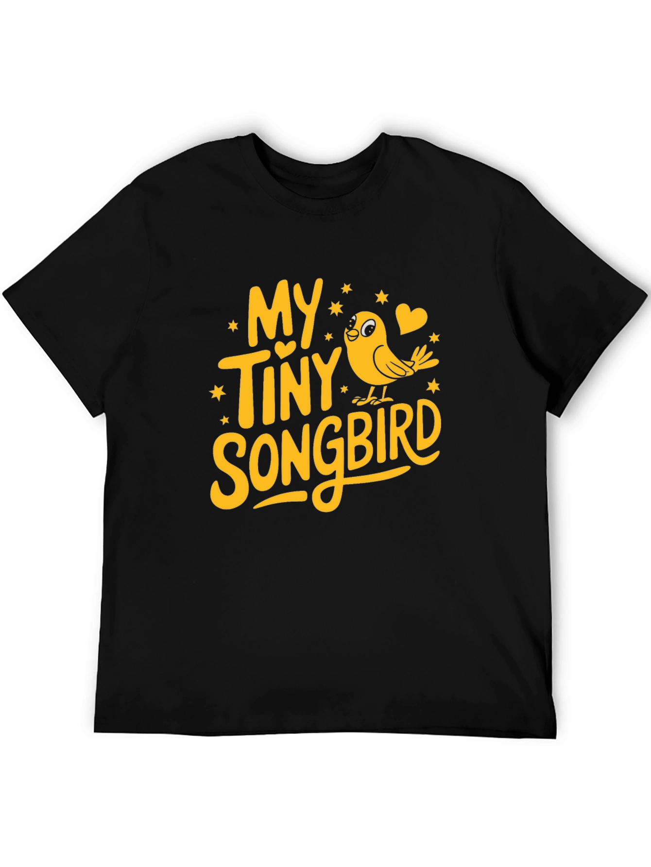 My Tiny Songbird Graphic Tee - Black Cotton Blend