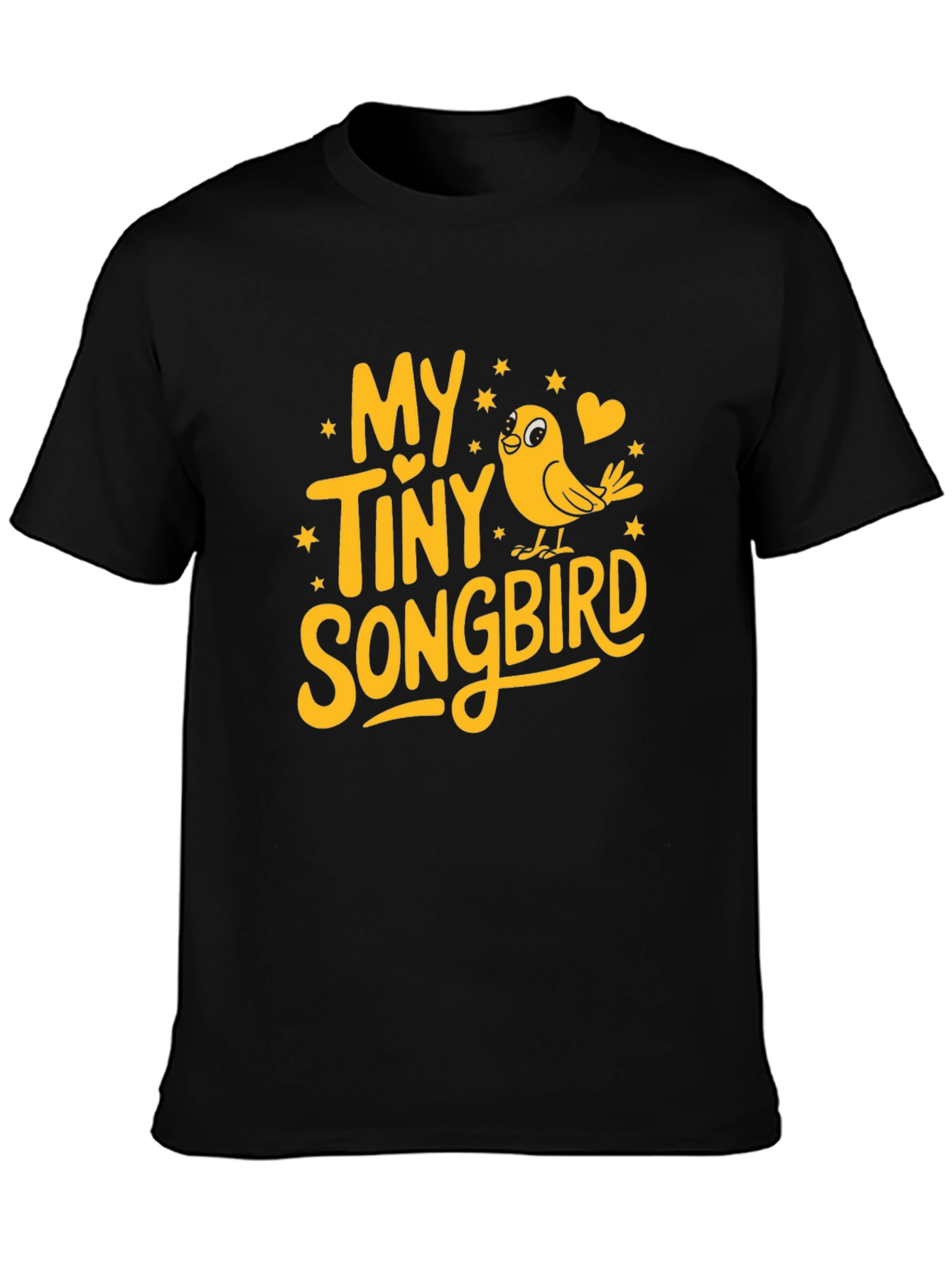 My Tiny Songbird Graphic Tee - Black Cotton Blend