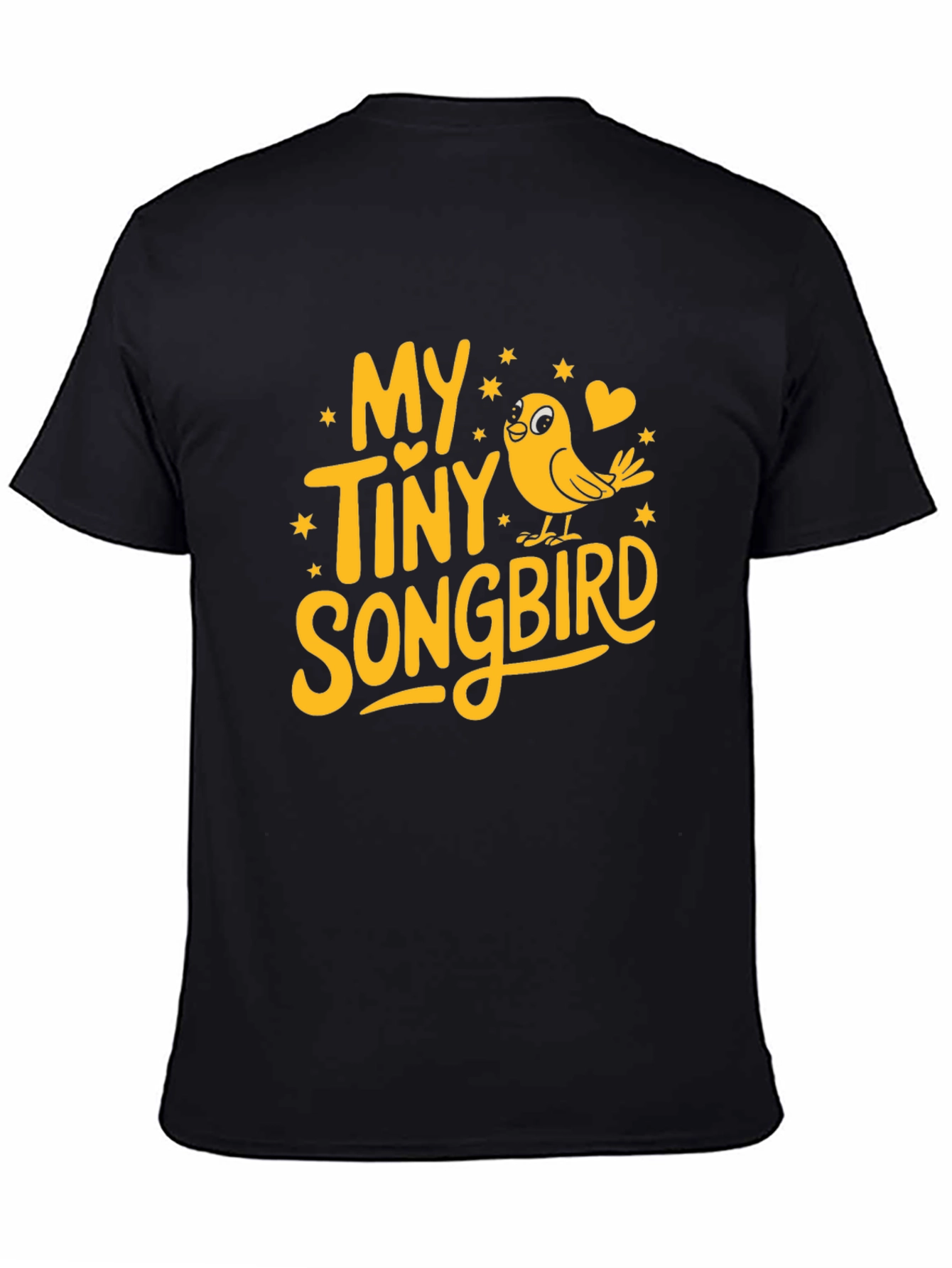 My Tiny Songbird Graphic Tee - Black Cotton Blend