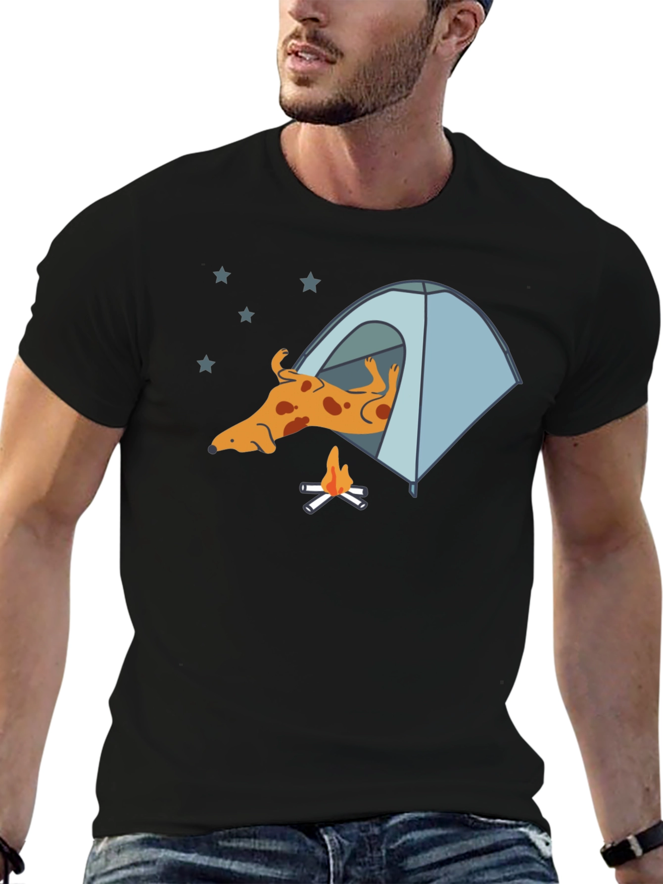 Dog Camping T-Shirt - Relaxed Camper Tee