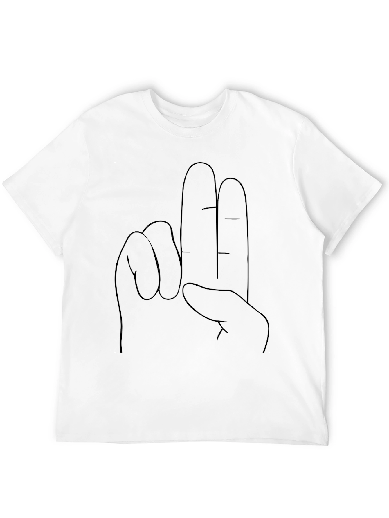 Minimalist Hand Gesture Graphic Tee - Black