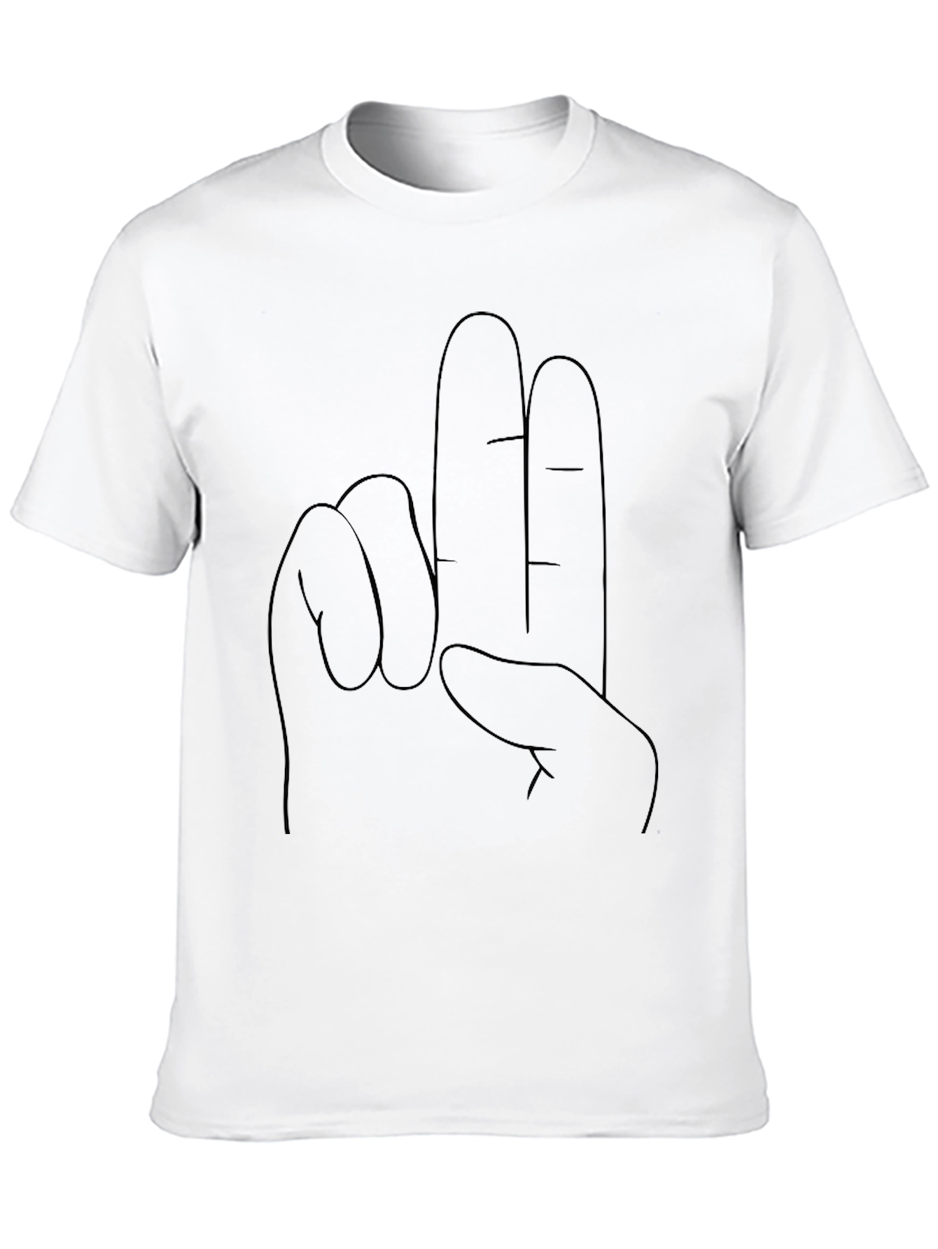 Minimalist Hand Gesture Graphic Tee - Black