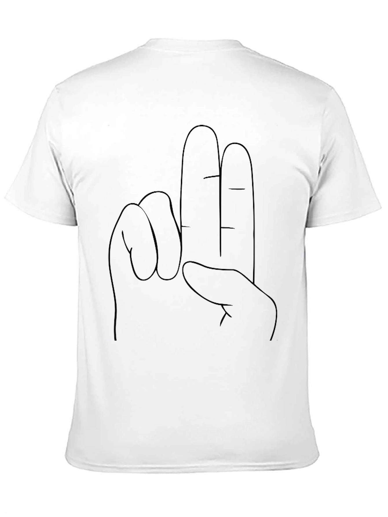 Minimalist Hand Gesture Graphic Tee - Black