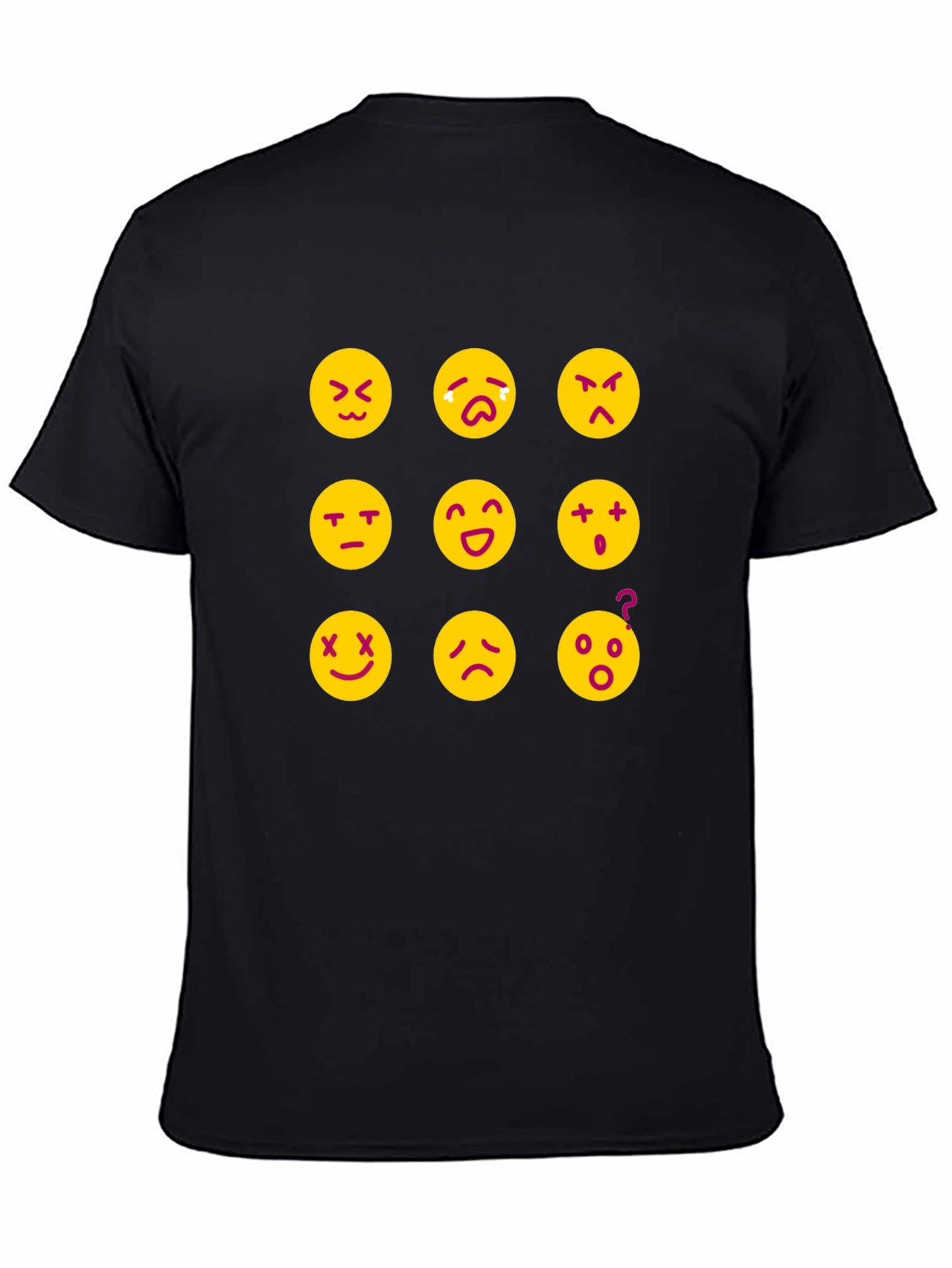 Emoji Expression T-Shirt - Black Fun Designs
