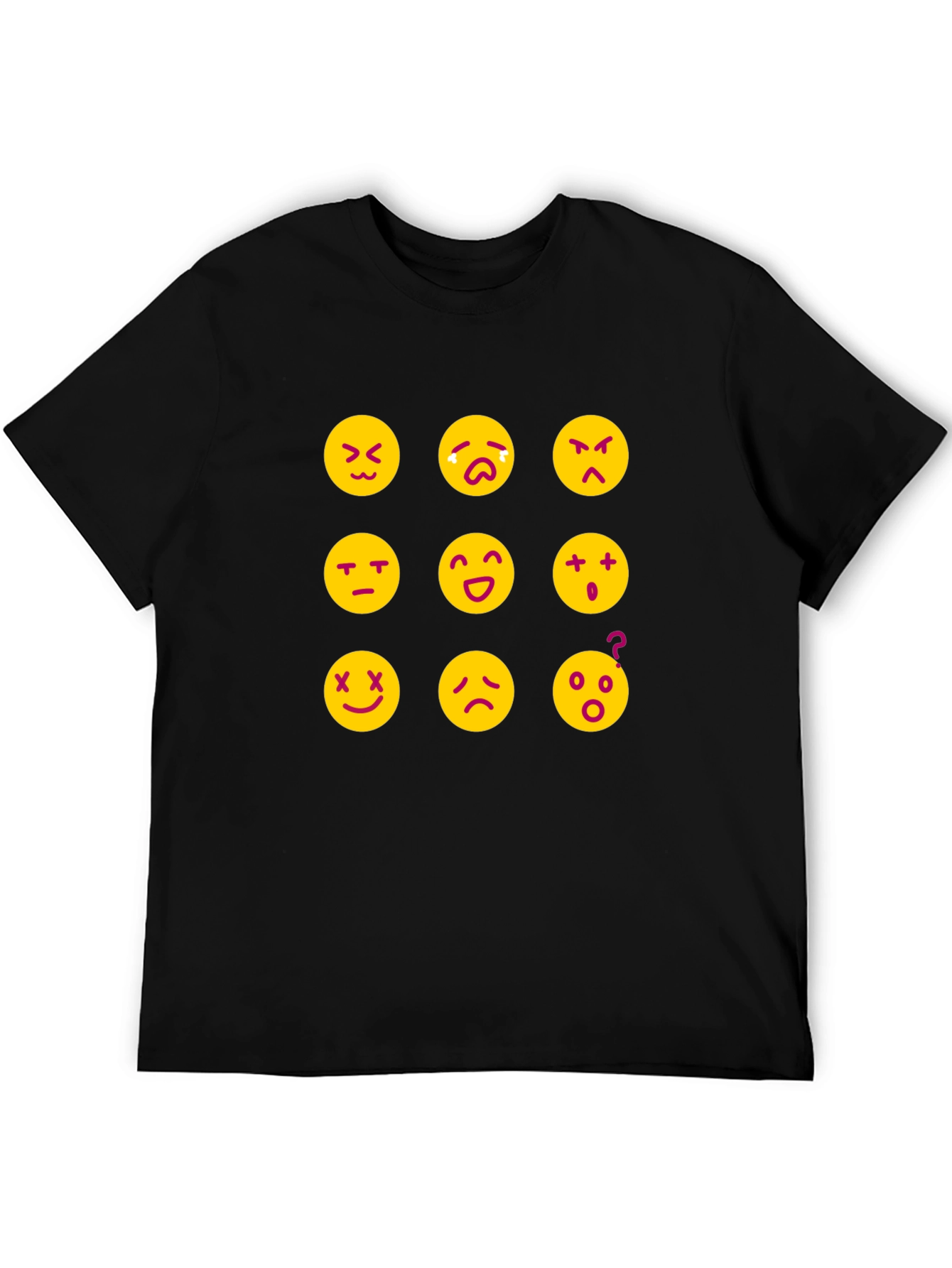 Emoji Expression T-Shirt - Black Fun Designs