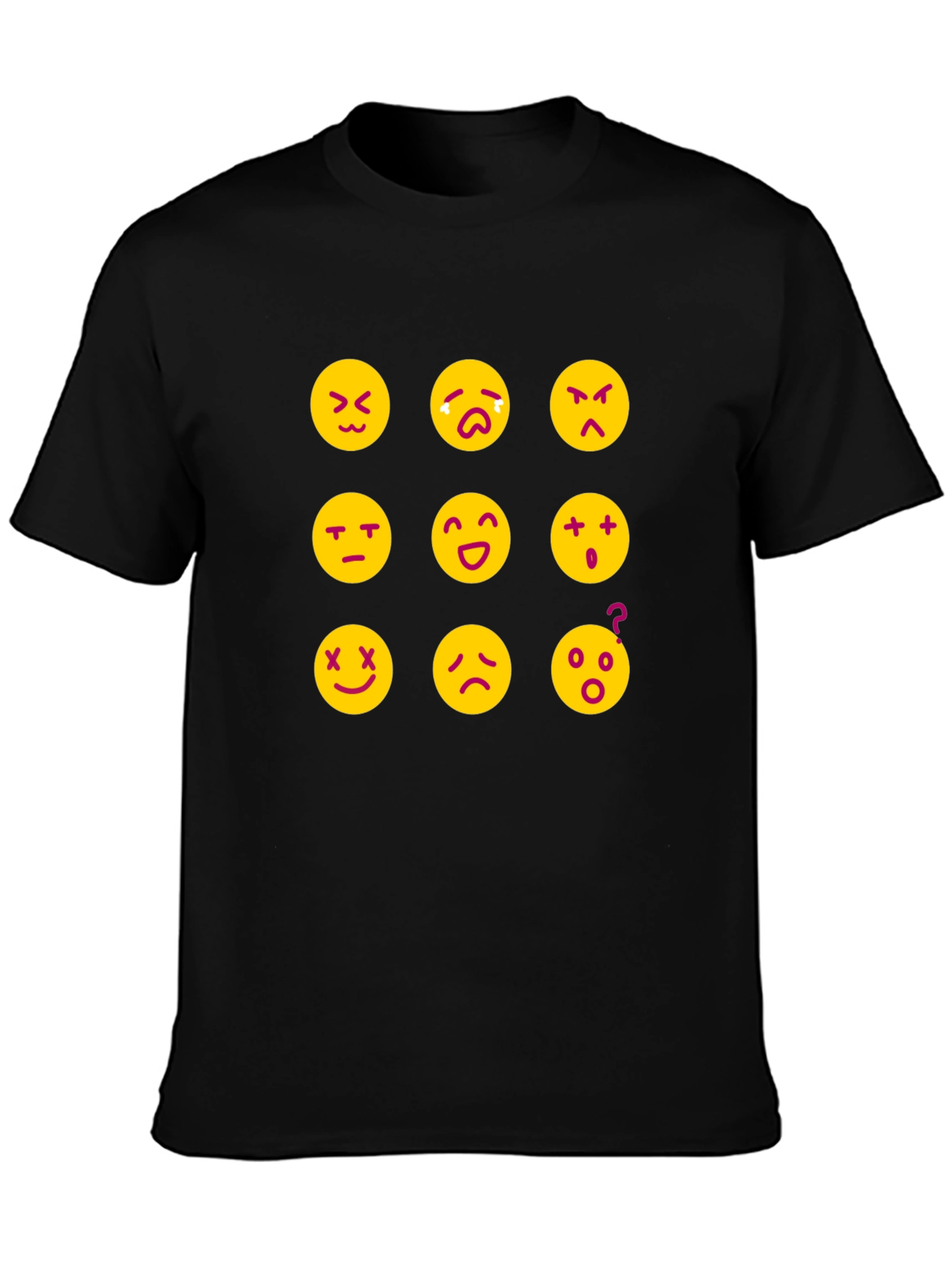Emoji Expression T-Shirt - Black Fun Designs