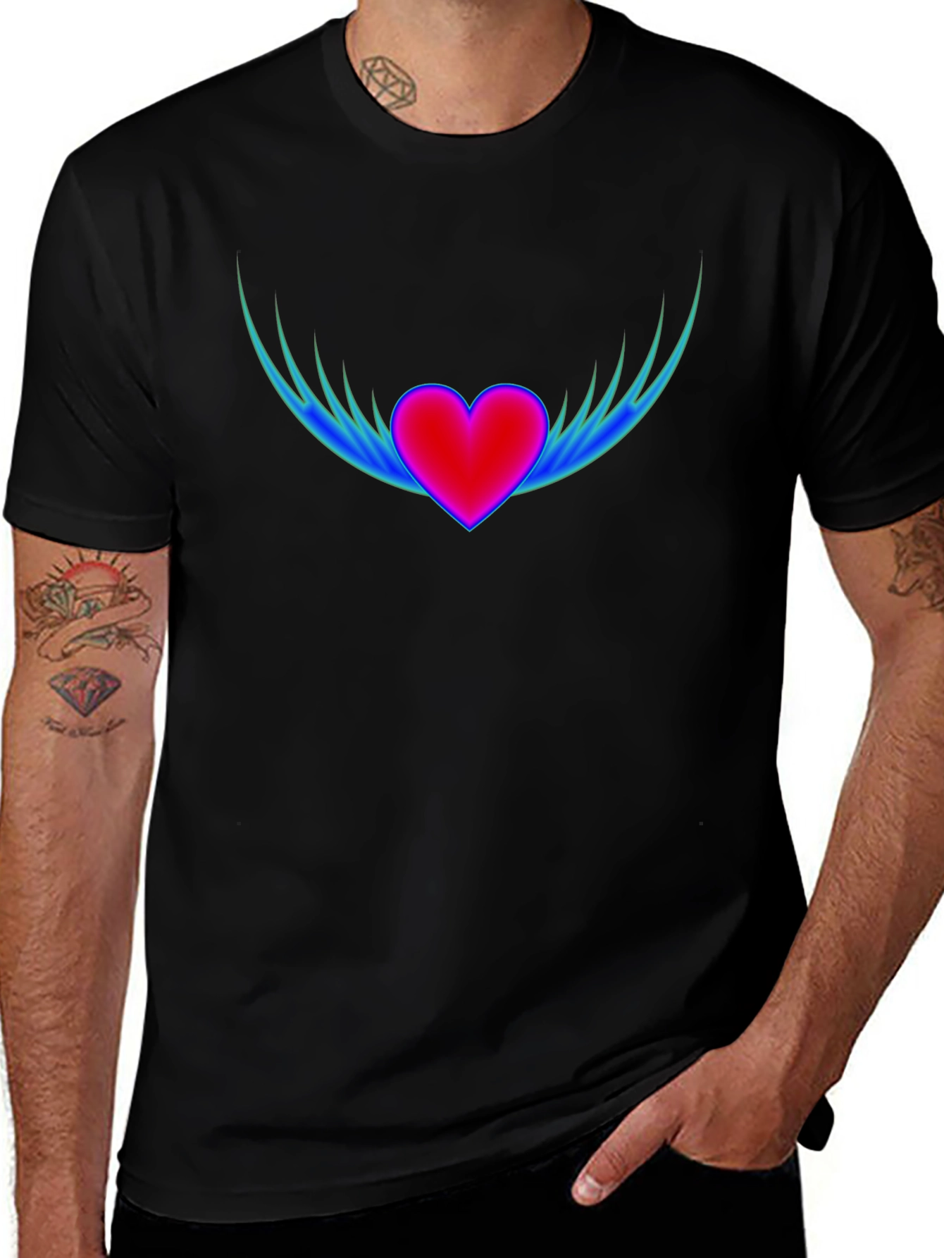 Winged Heart Graphic T-Shirt - Stylish Comfort
