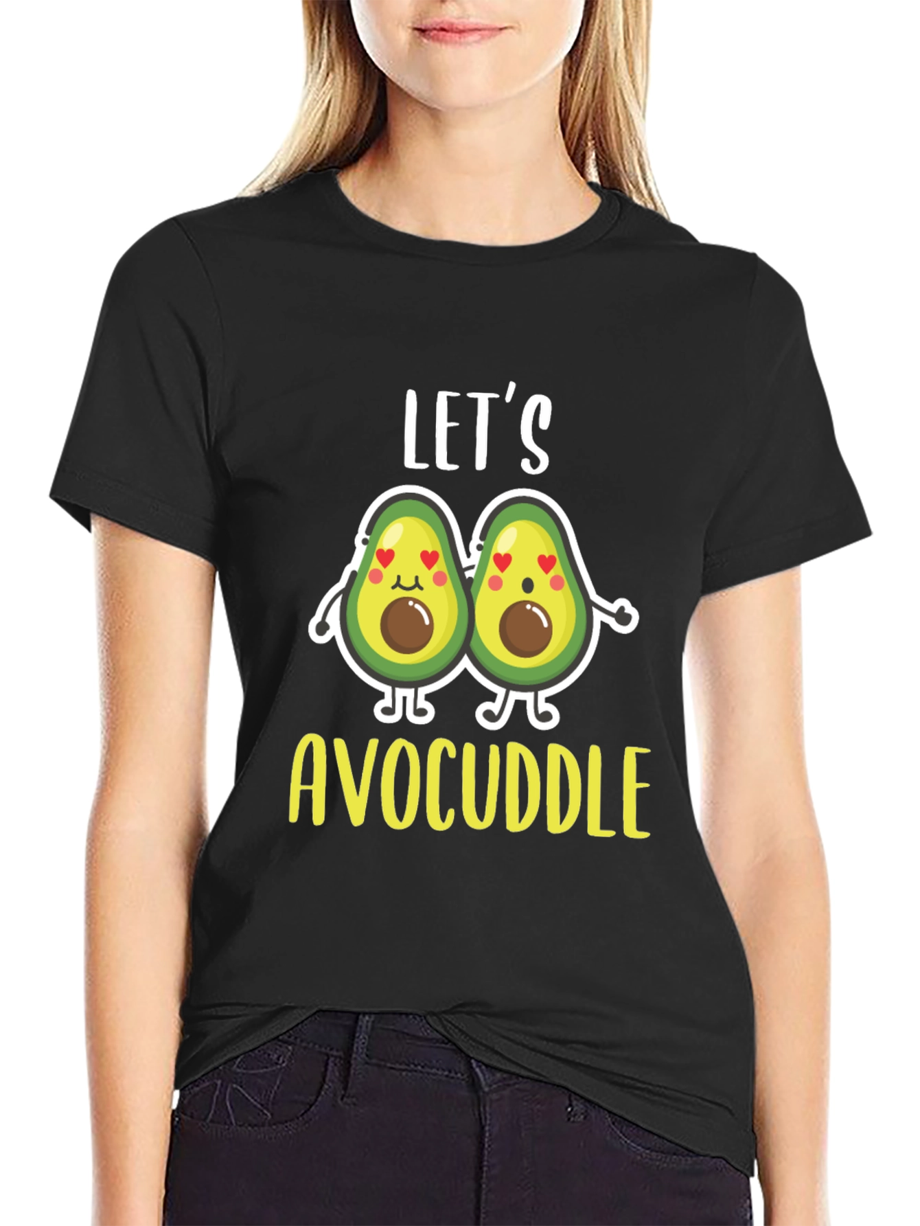 Lets Avocuddle Black T-Shirt