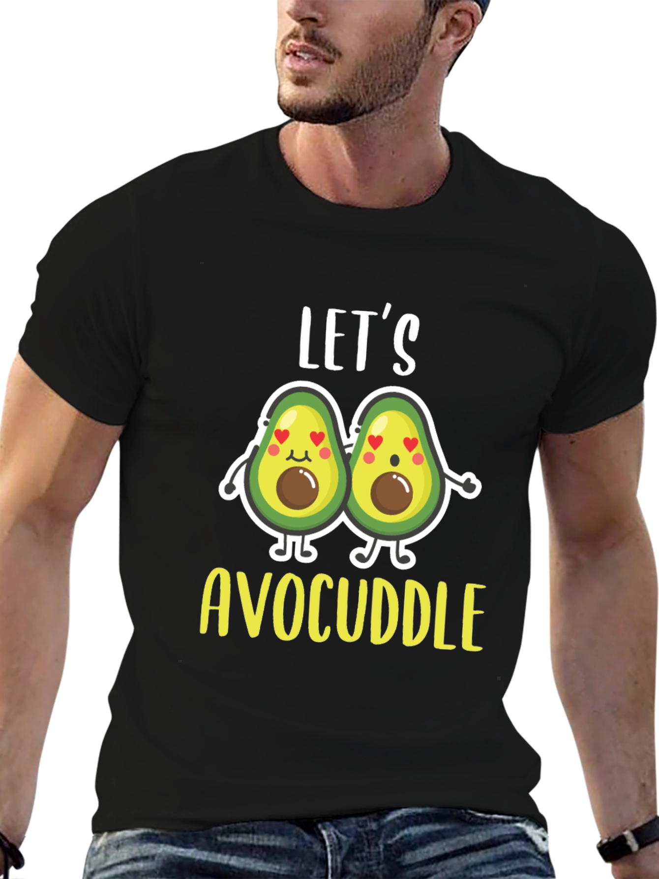 Lets Avocuddle Black T-Shirt