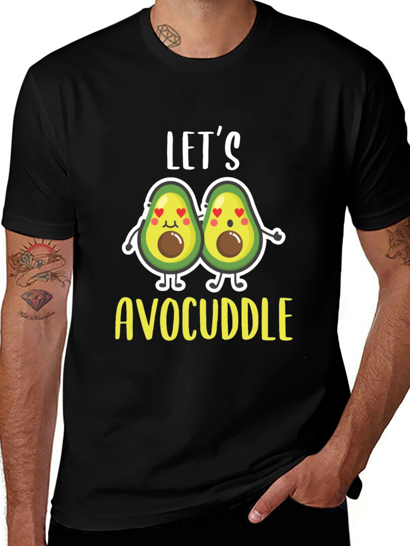 Lets Avocuddle Black T-Shirt