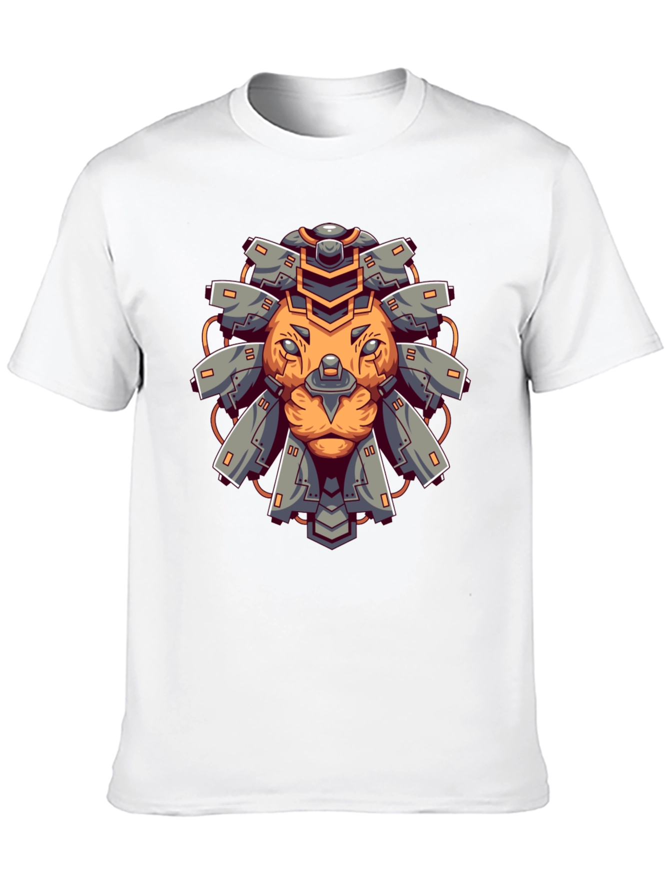 Cyber Lion Graphic Tee - Cool Futuristic Design