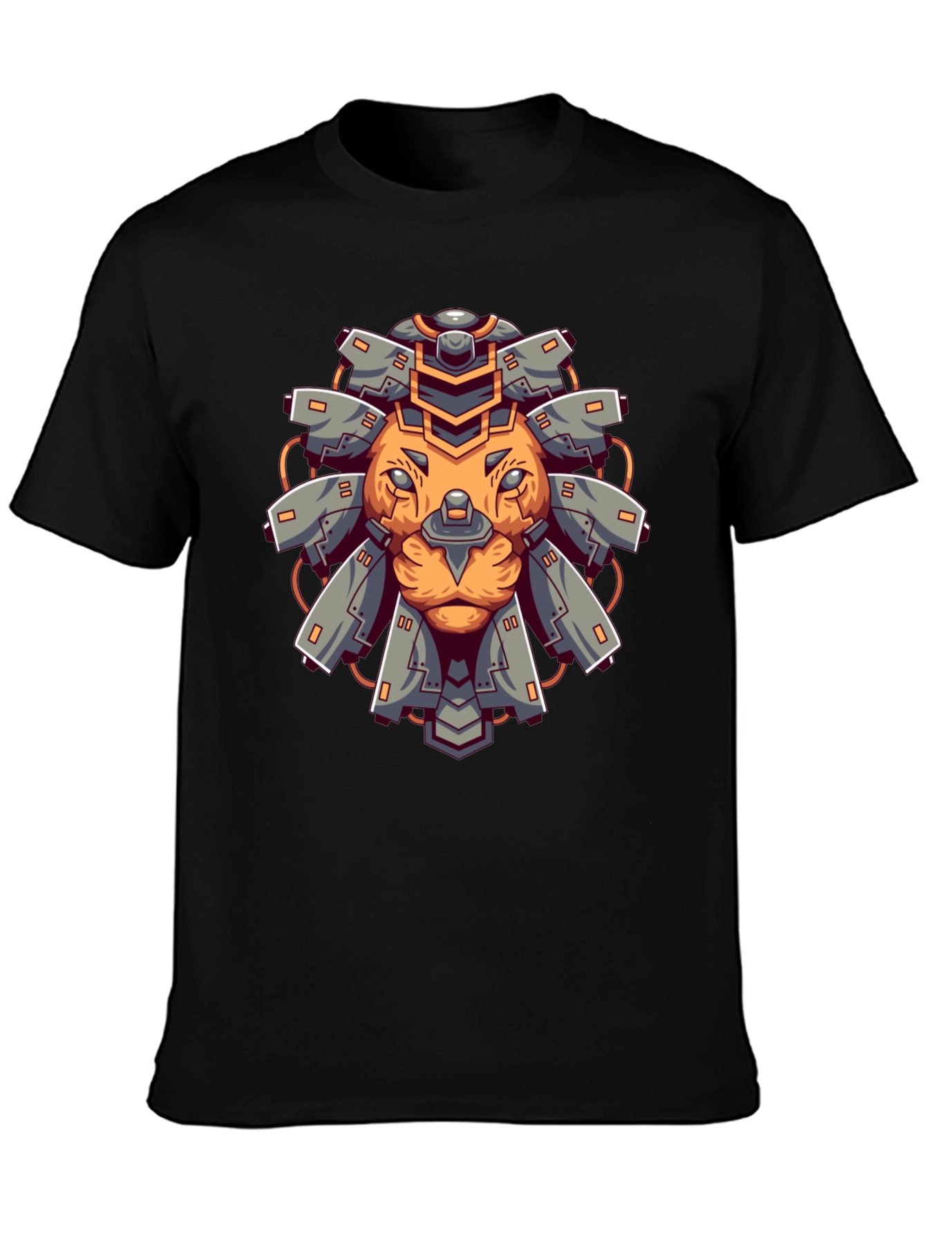 Cyber Lion Graphic Tee - Cool Futuristic Design