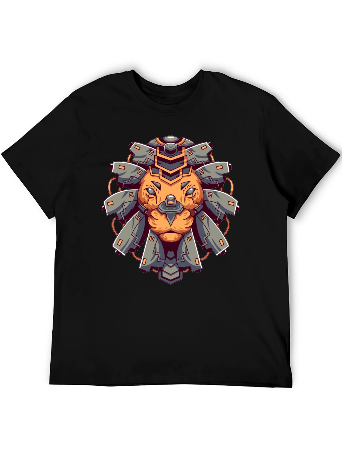 Cyber Lion Graphic Tee - Cool Futuristic Design