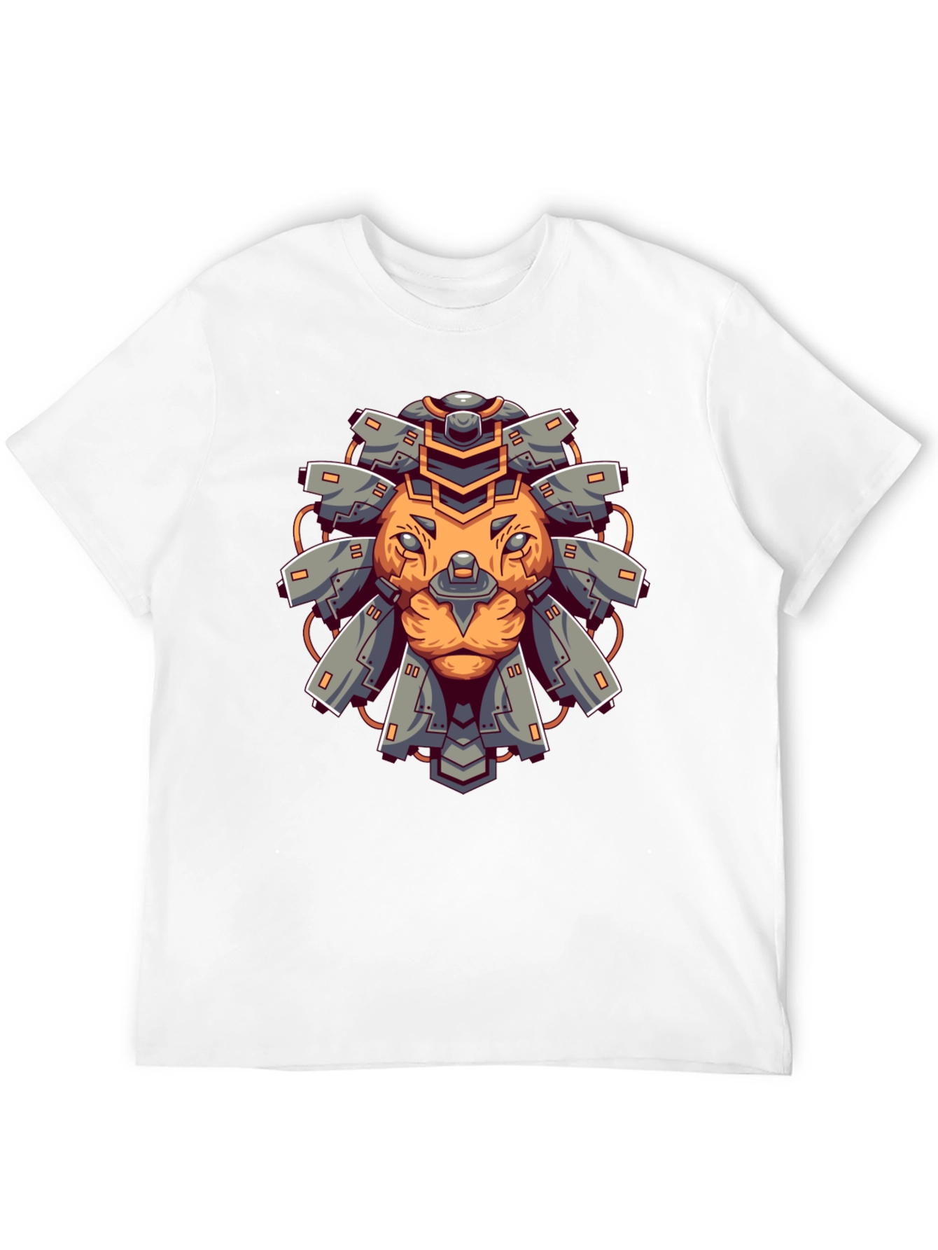 Cyber Lion Graphic Tee - Cool Futuristic Design
