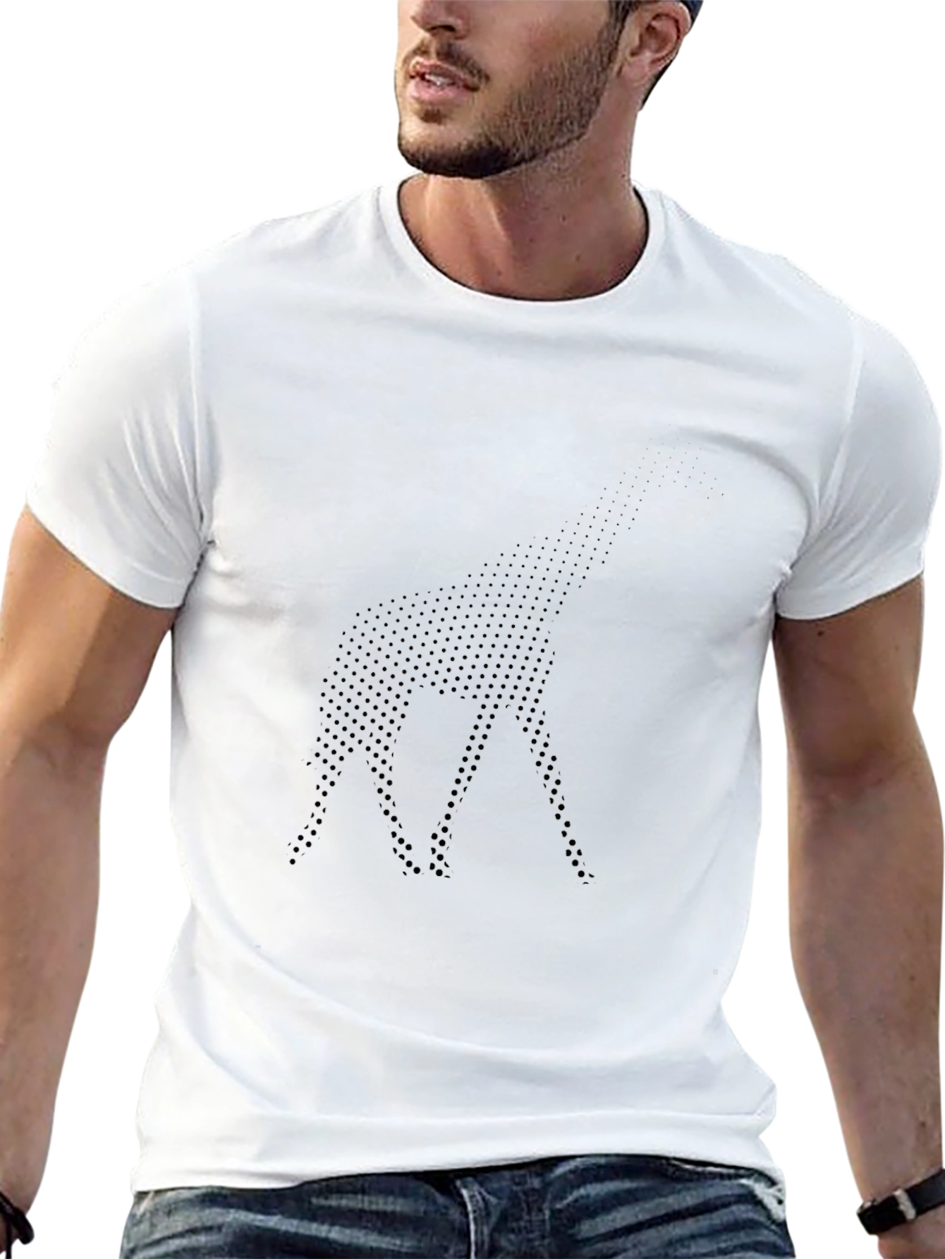 Modern Dot Pattern Black T-Shirt
