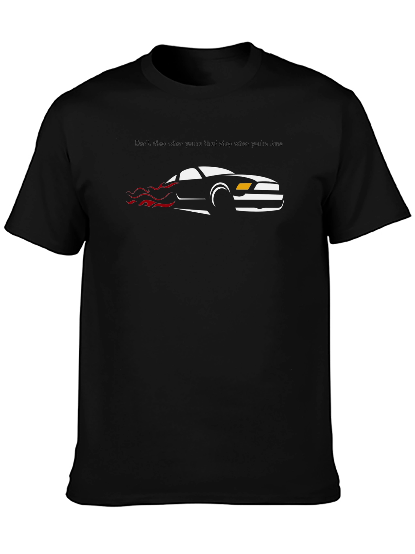 Black Mustang Graphic T-Shirt - Dont Stop When Tired