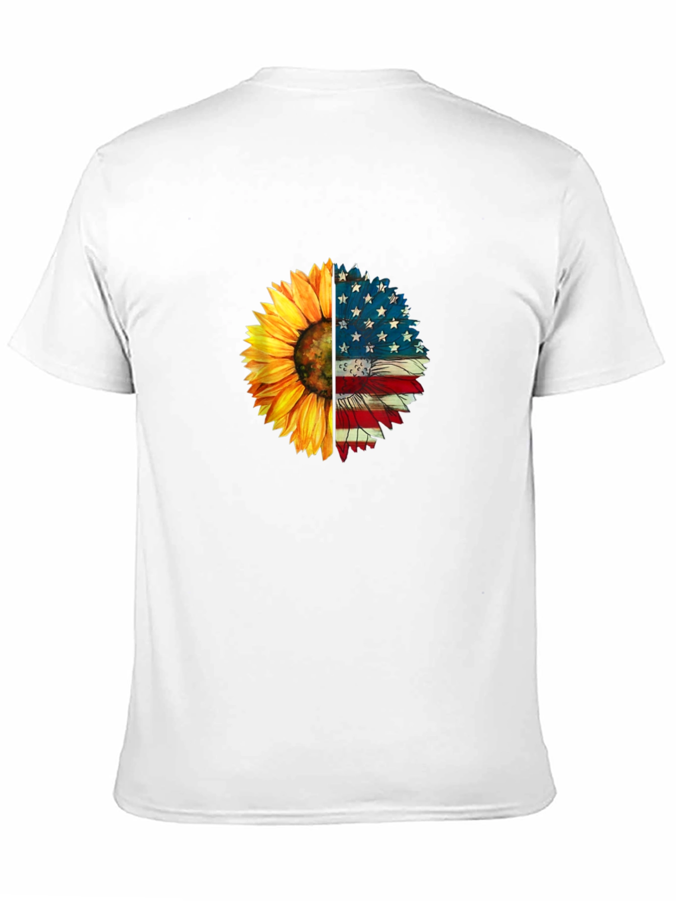 Sunflower American Flag Graphic T-Shirt